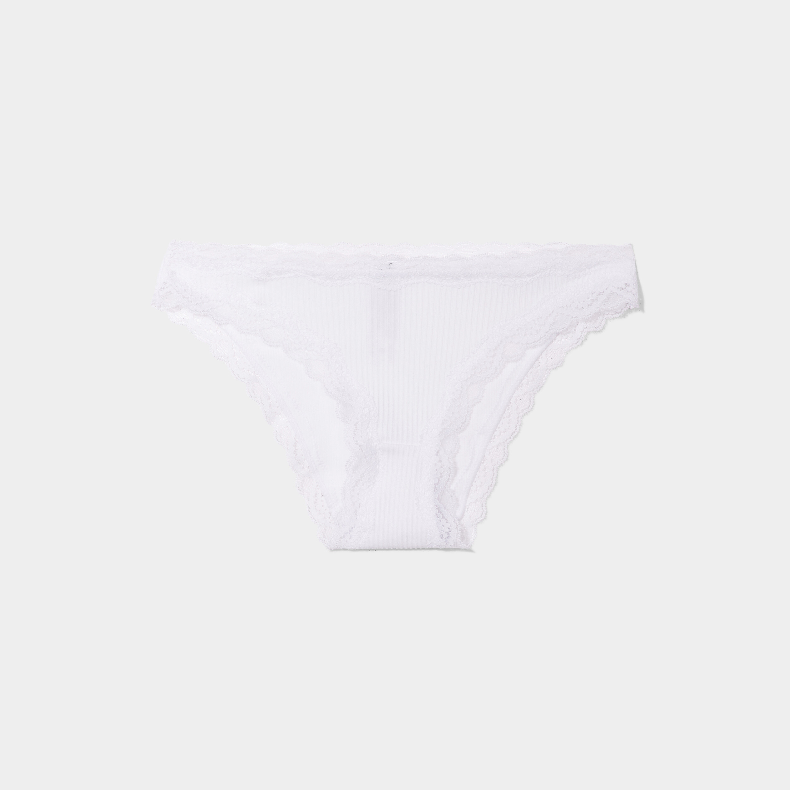 Culotte sans couture effet côtelé blanc femme