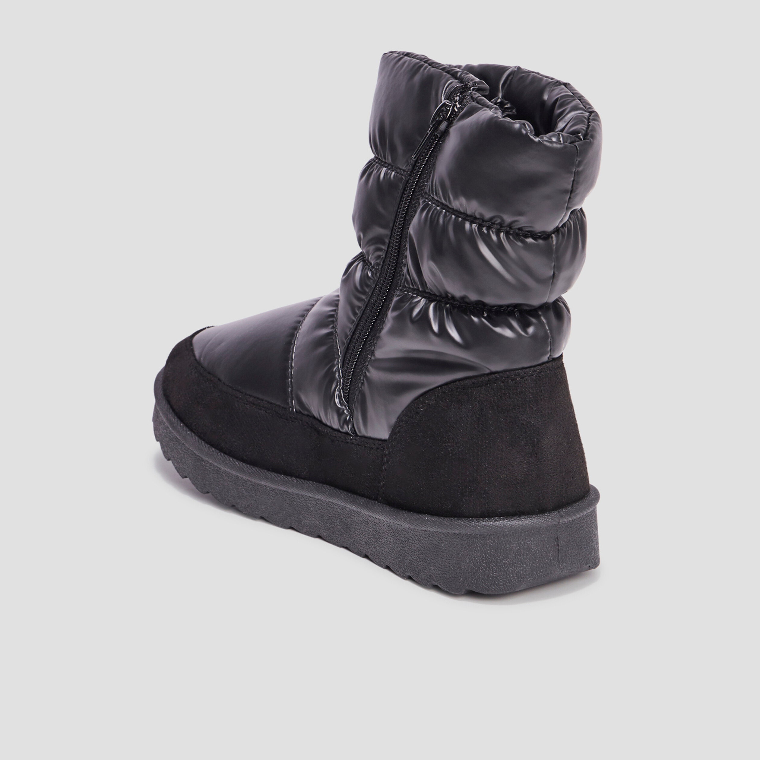 Bottines matelass&eacute;es doubl&eacute;es noir femme