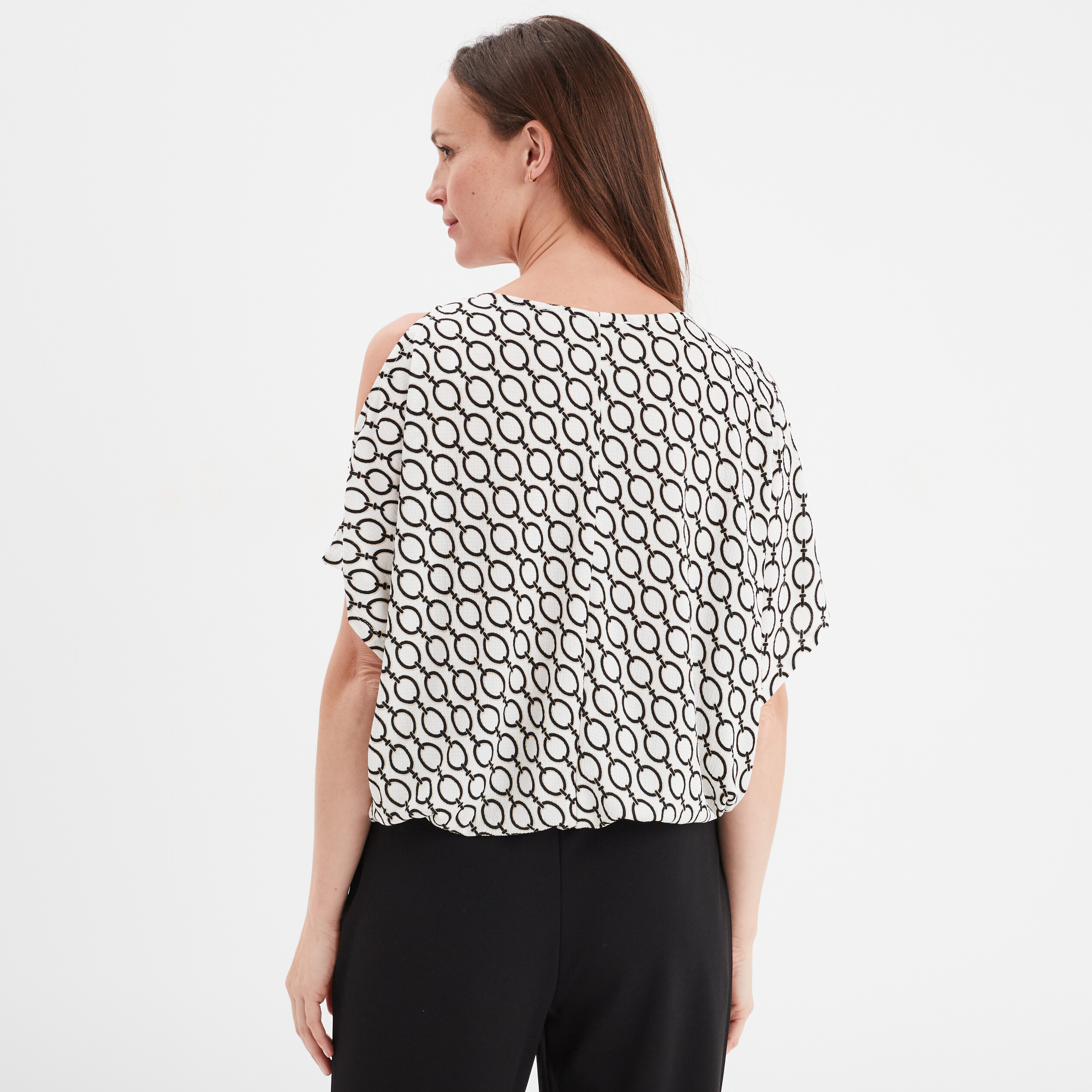 t shirt detail bijou manches courtes ecru femme T-shirt détail bijou manches courtes ecru femme