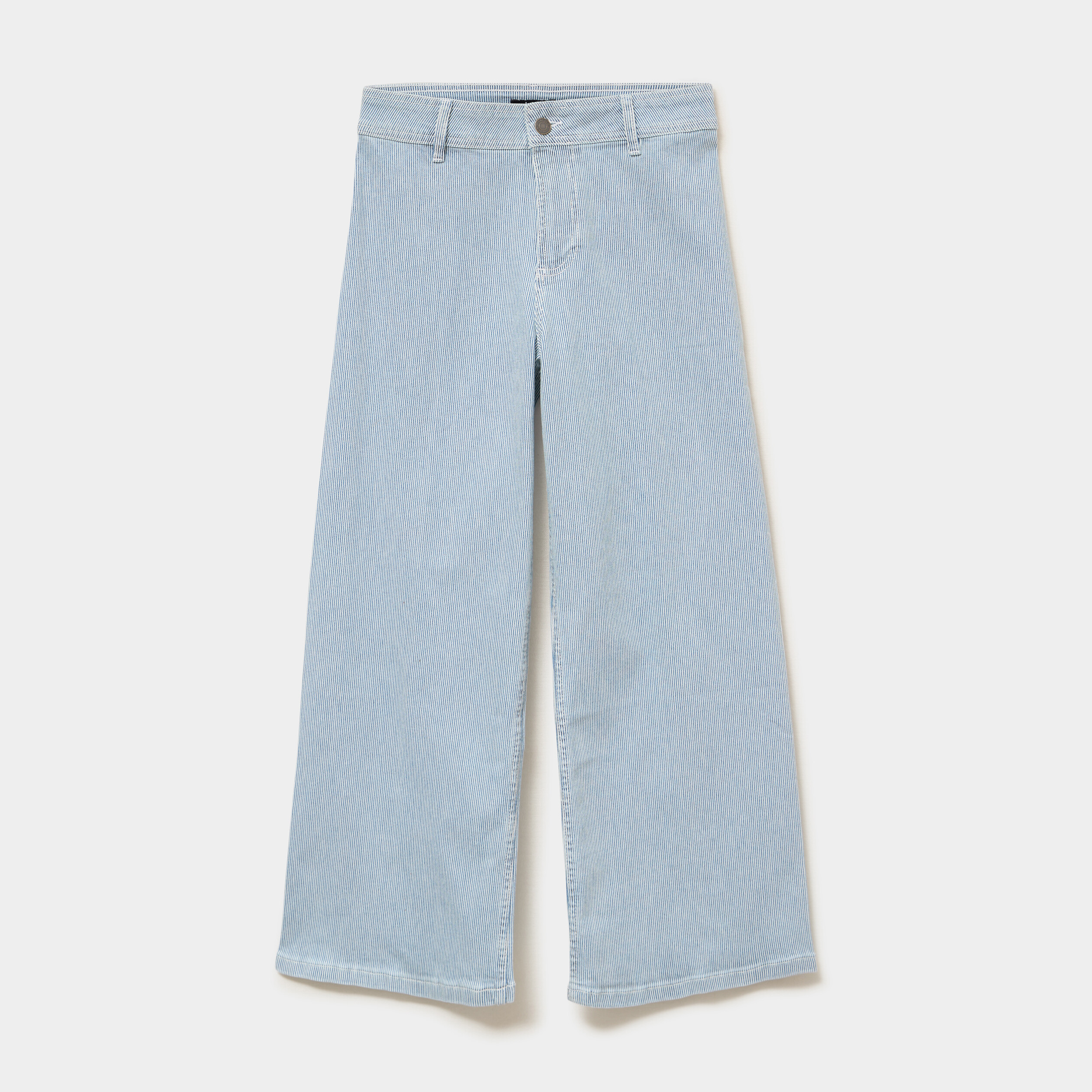 Pantalon flare cropped taille haute blanc femme