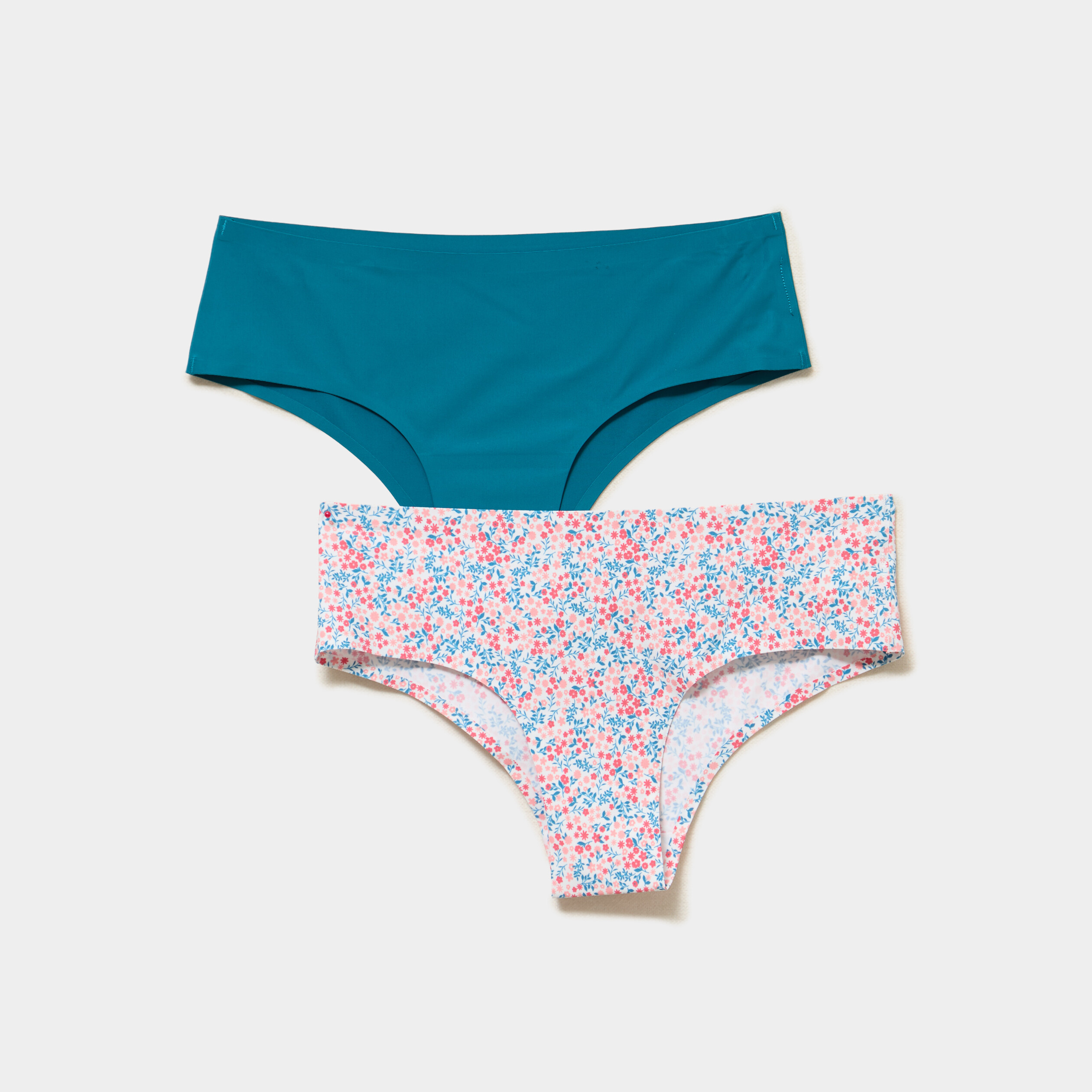 Lot 2 shortys microfibre sans couture ecru femme