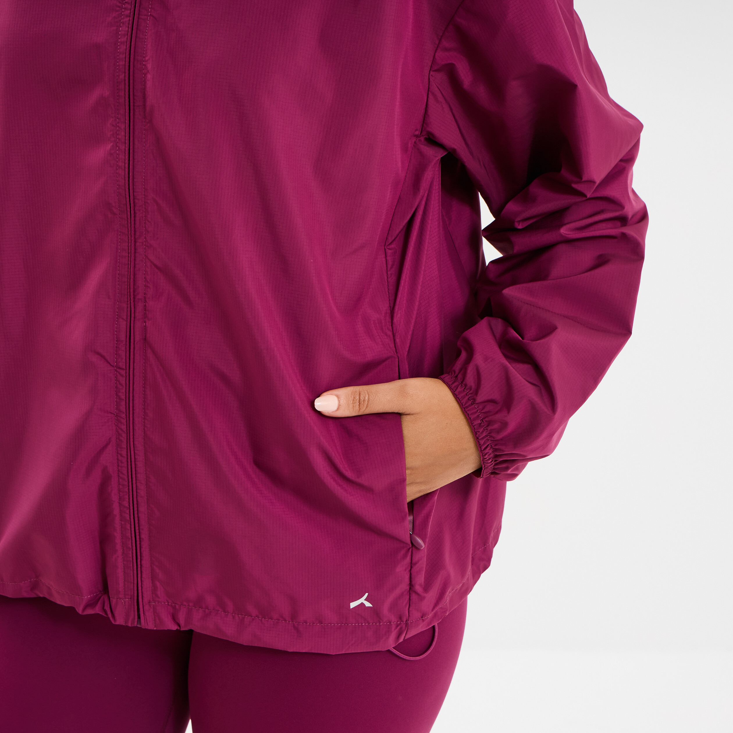 Veste Coupe-vent Femme LL Bean Taille M, Nylon Violet/lilas/crème Avec Capuche - Comme Neuve