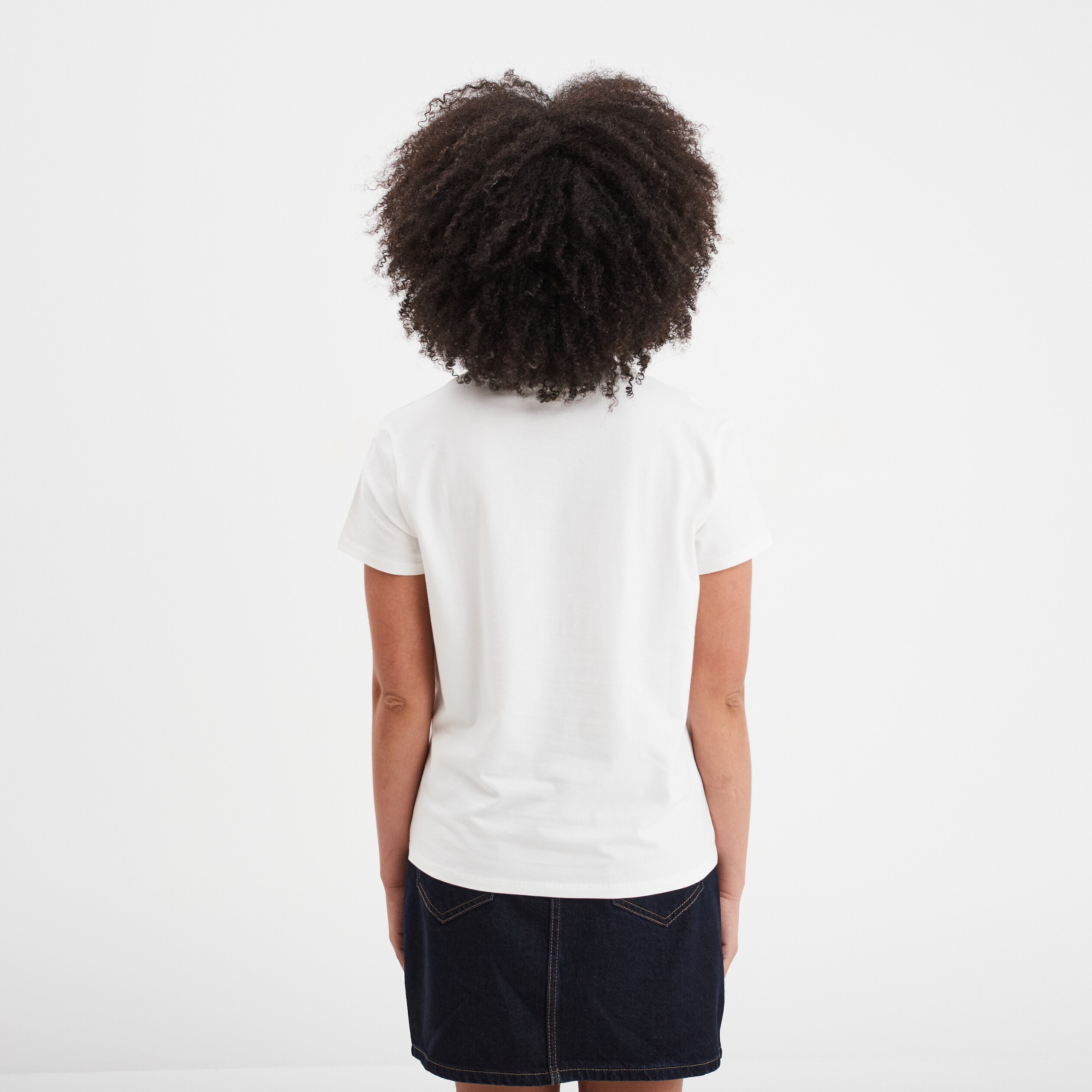 t shirt col rond detail crochet creeks blanc femme T-shirt col rond détail crochet Creeks blanc femme