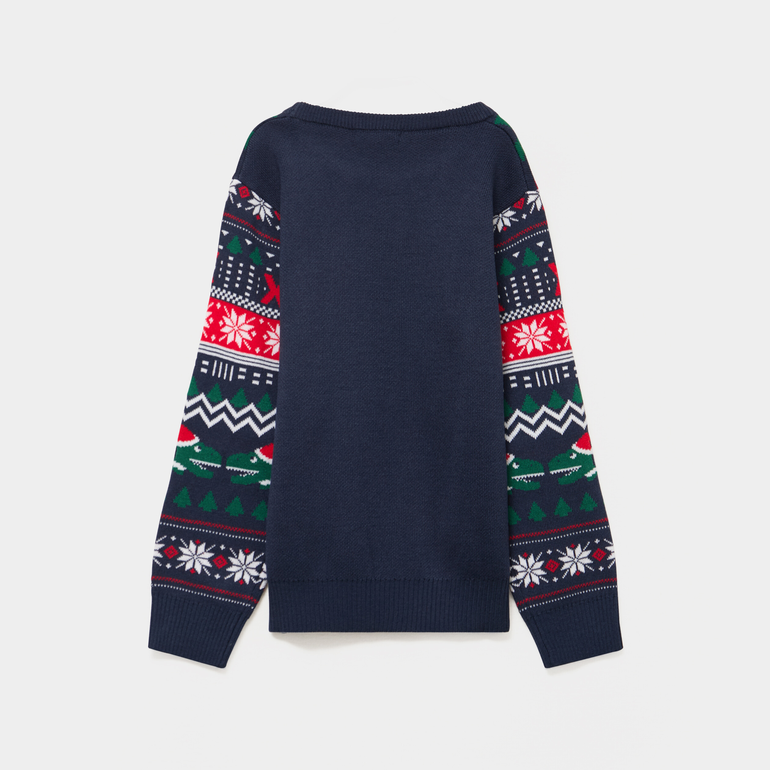 Pull de No&euml;l col rond bleu marine gar&ccedil;on