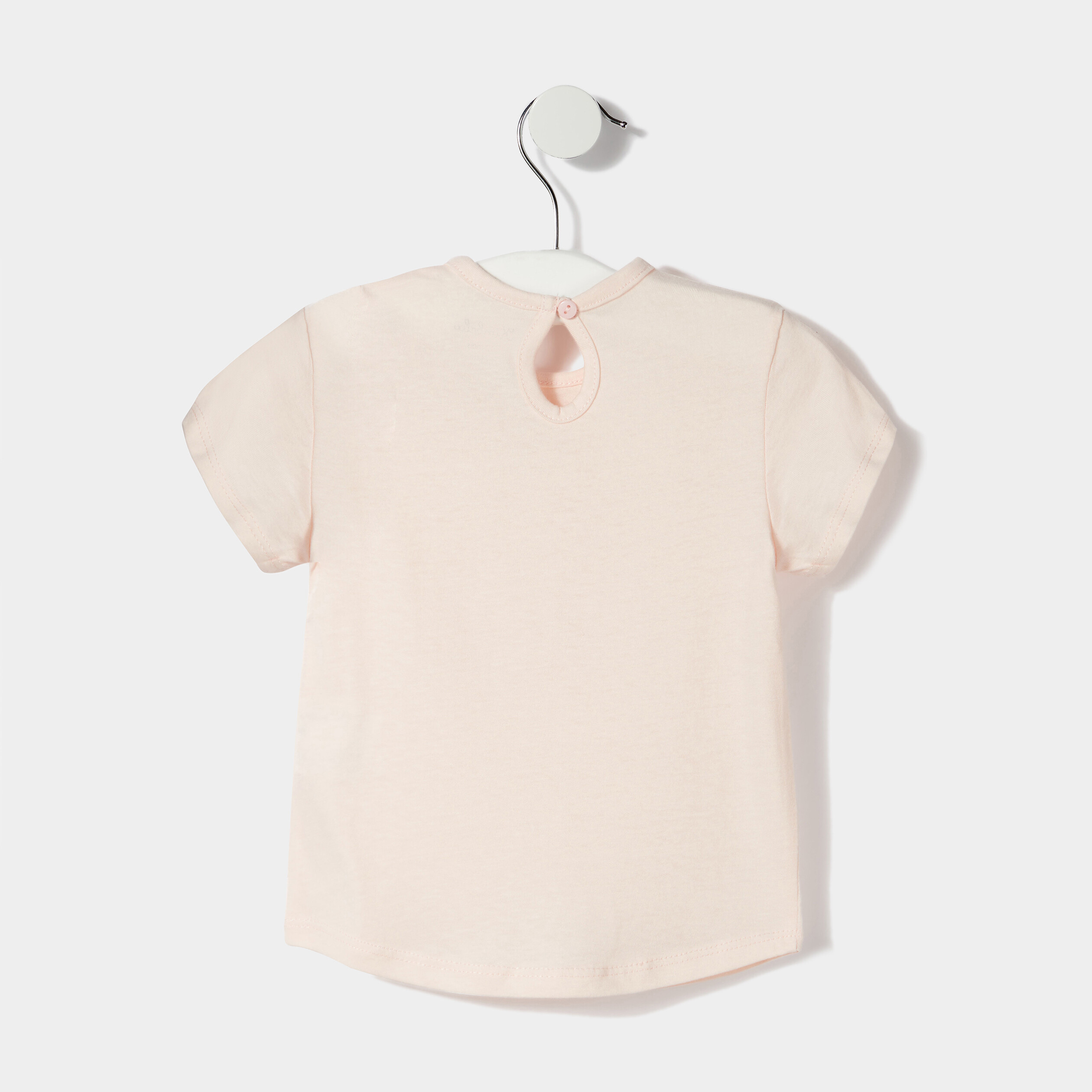 t shirt manches courtes rose clair bebef T-shirt manches courtes rose clair bébé fille