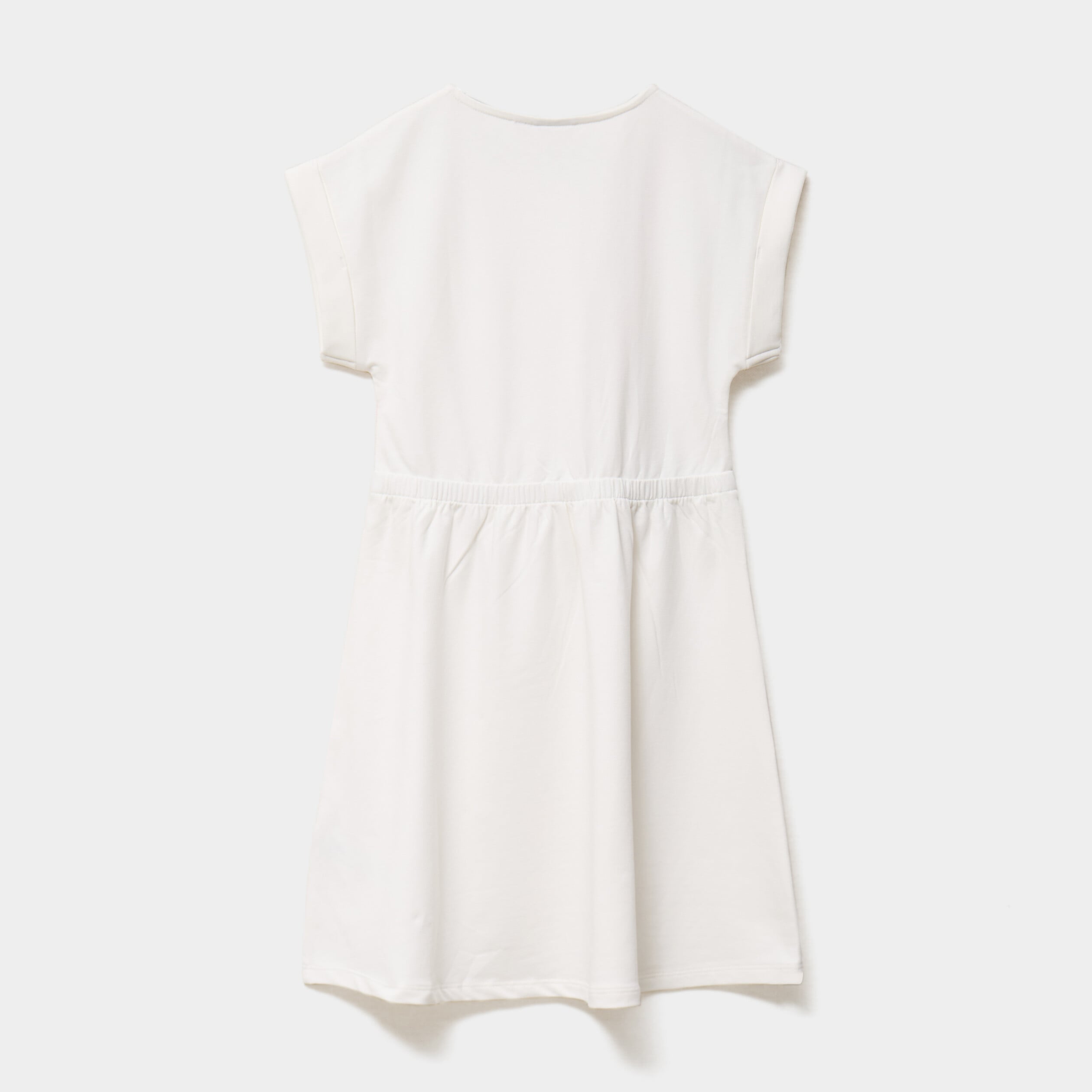 Robe &agrave; sequins manches courtes ivoire fille