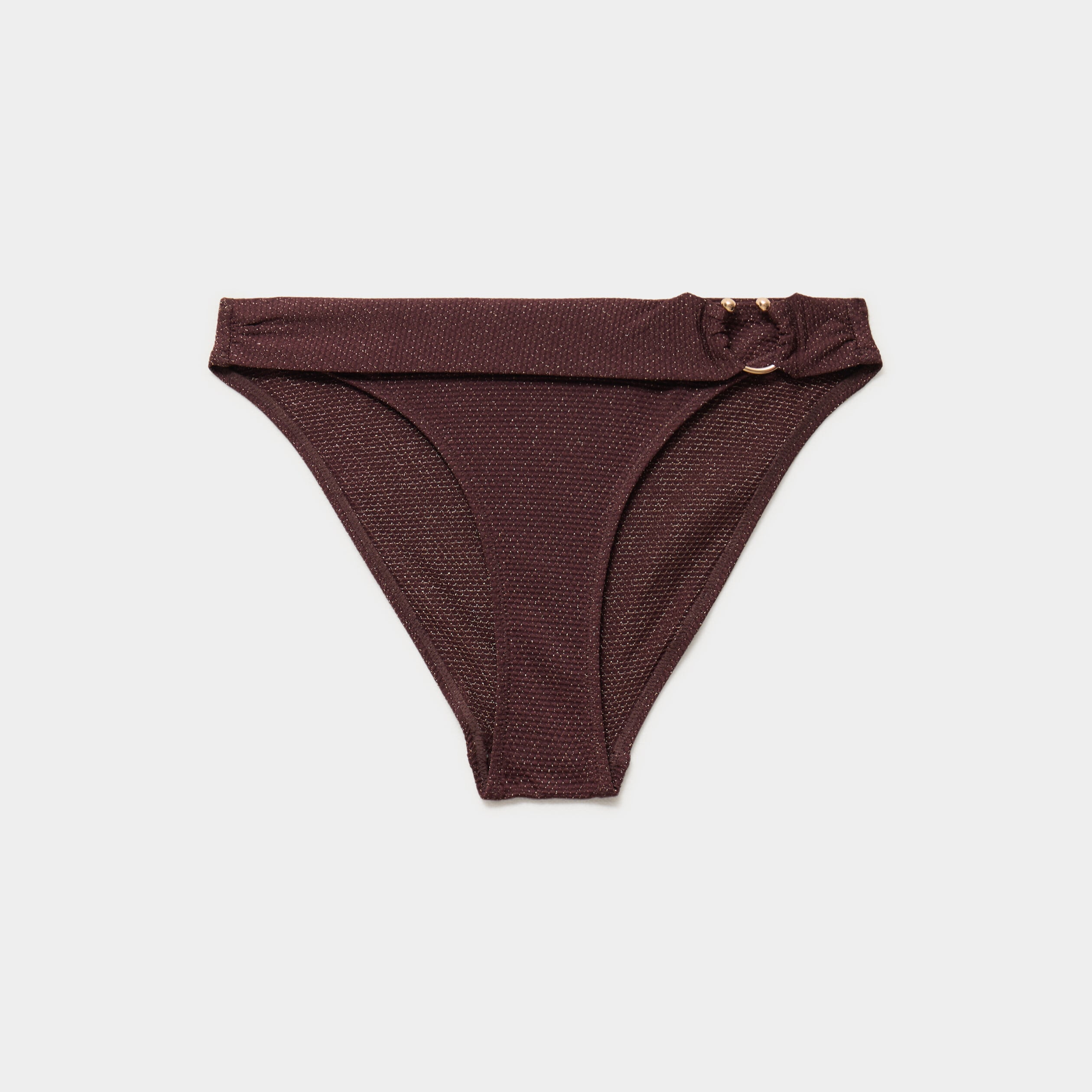 Bas de maillot de bain anneau marron femme