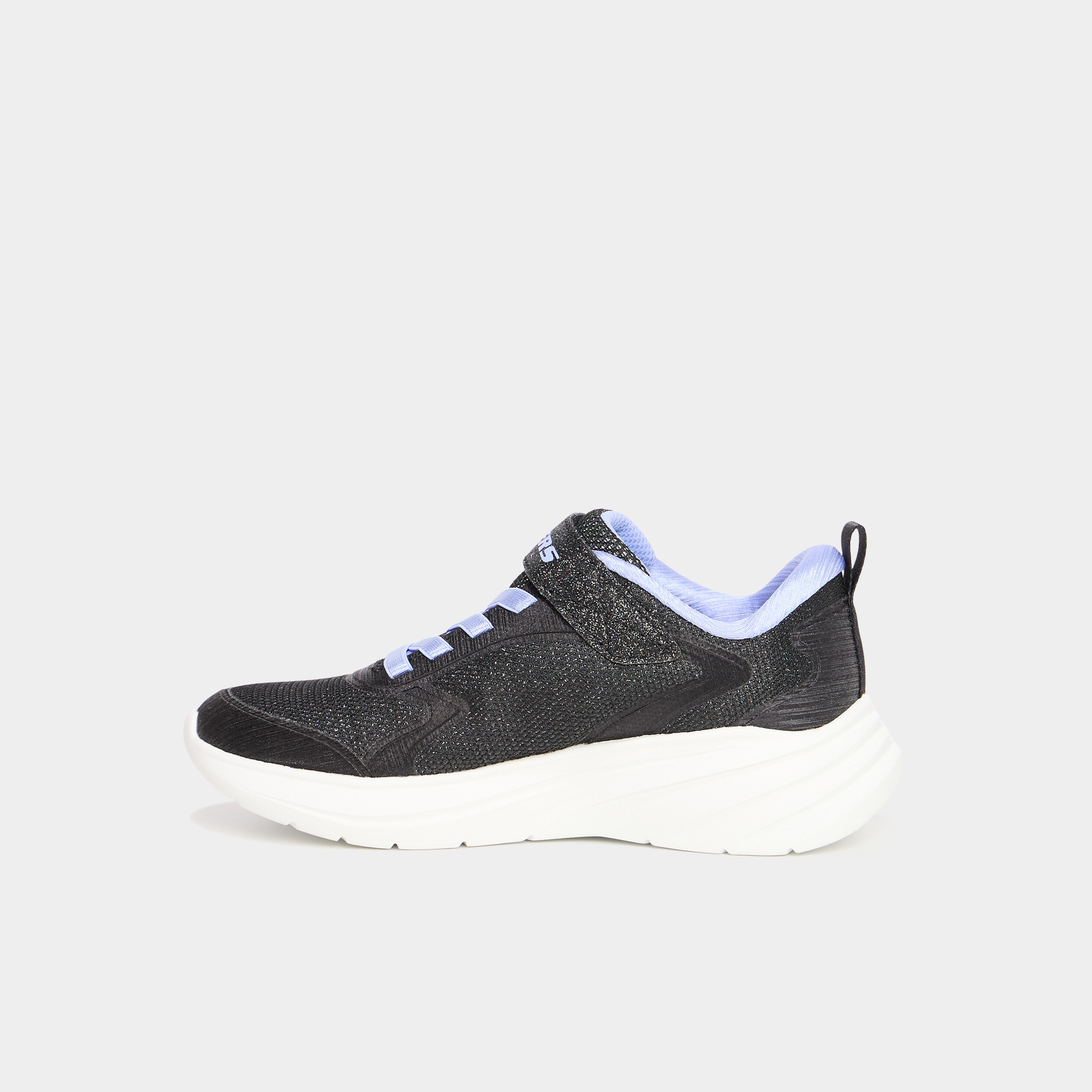 Baskets running &agrave; scratchs Skechers Wave noir fille
