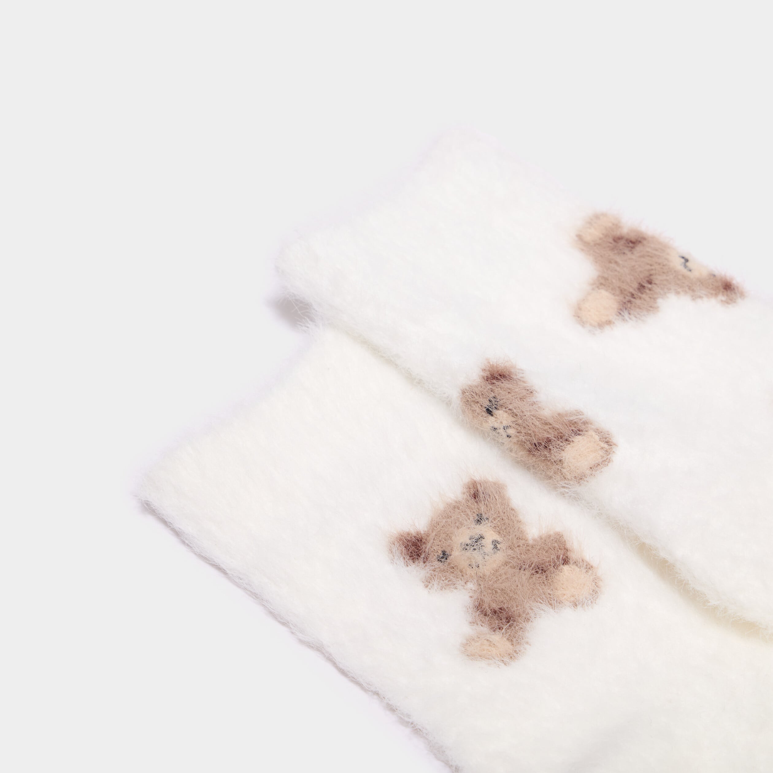 Lot 2 paires chaussettes d'int&eacute;rieur ivoire fille