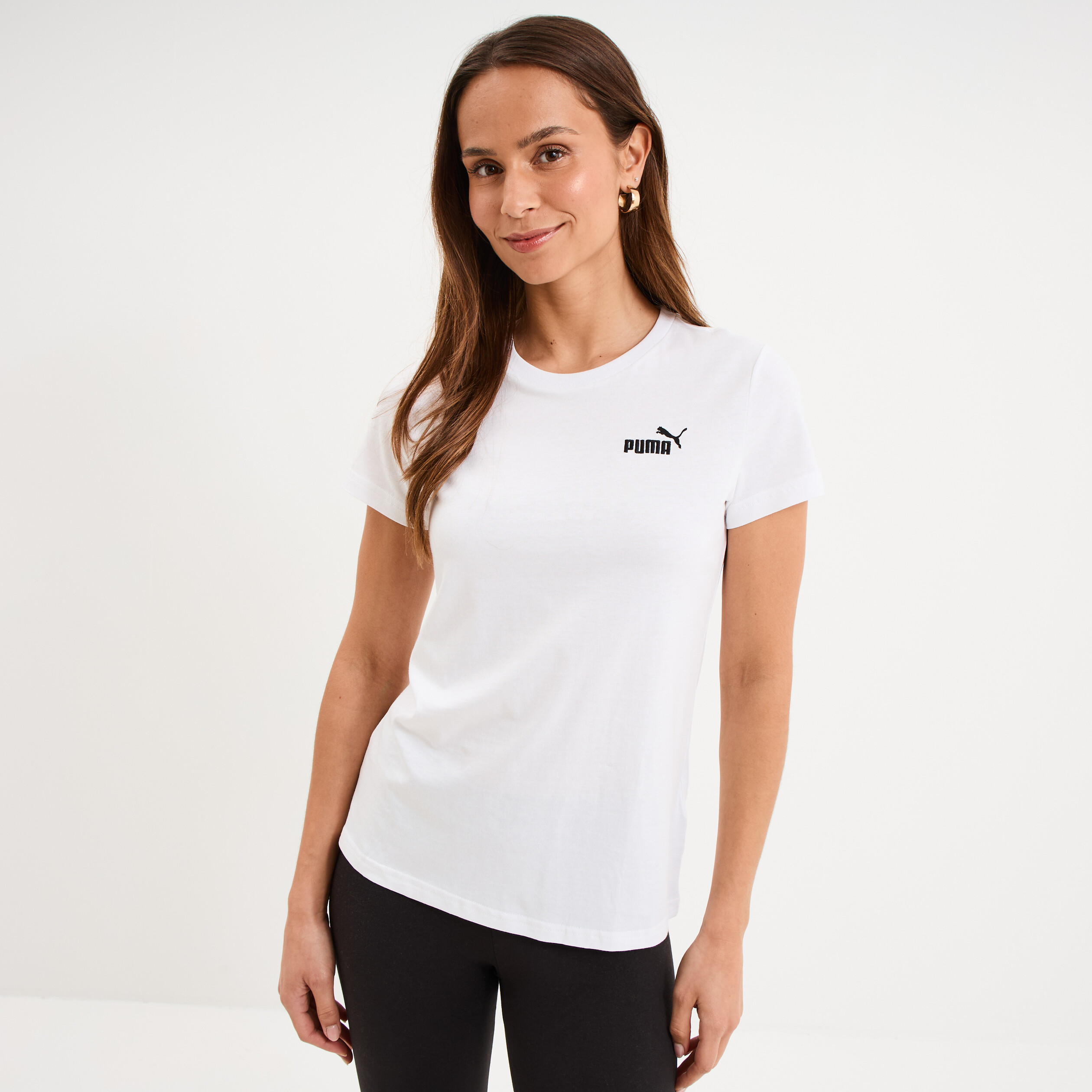 T-shirt manches courtes coton Puma blanc femme