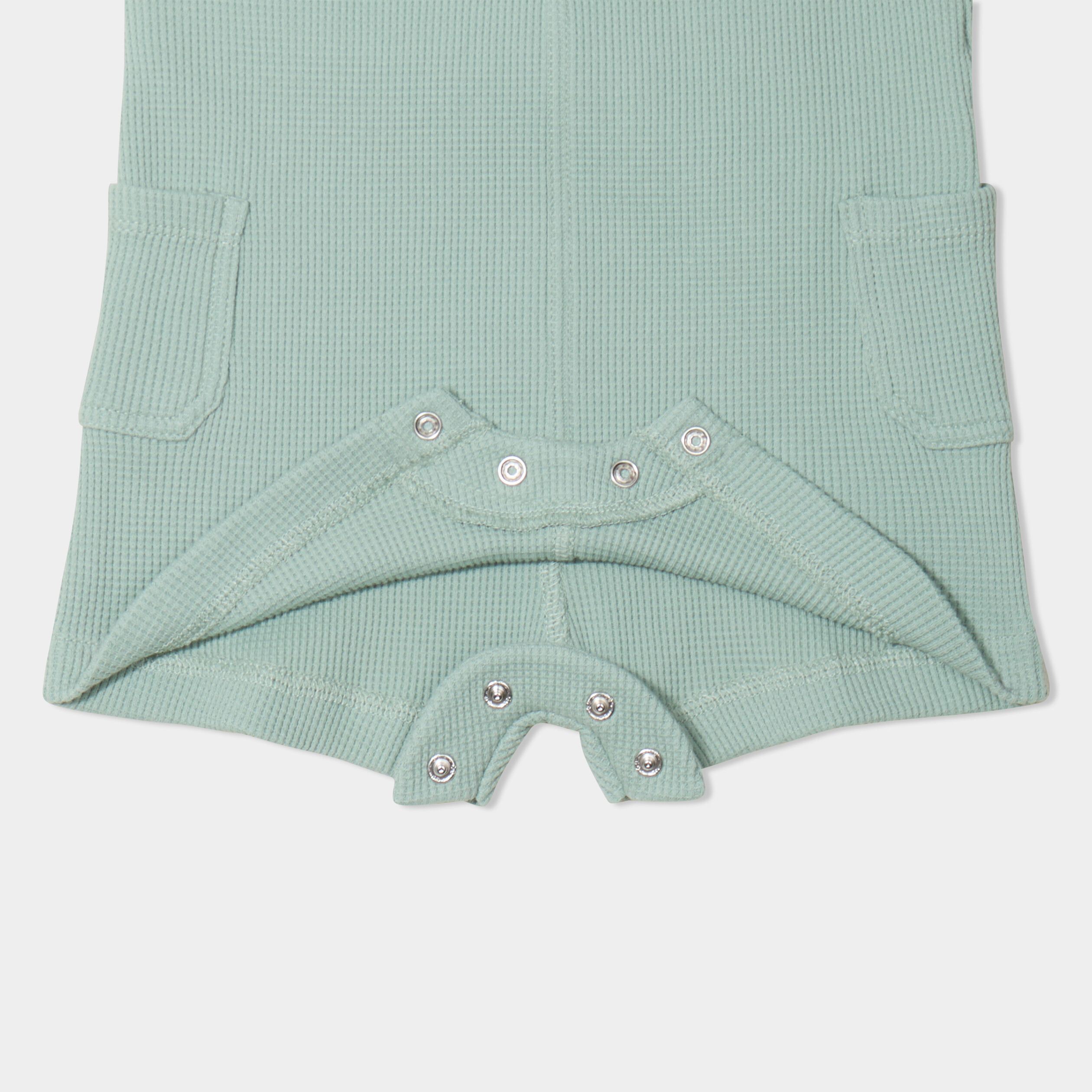 Ensemble salopette maille et bob coton vert clair b&eacute;b&eacute;