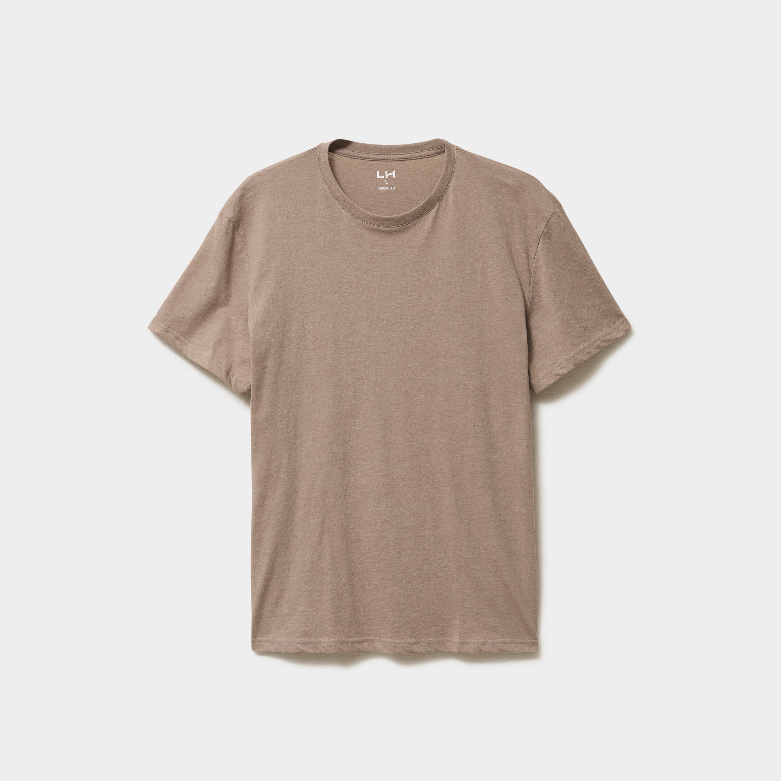 T-shirt droit en coton manches courtes taupe homme