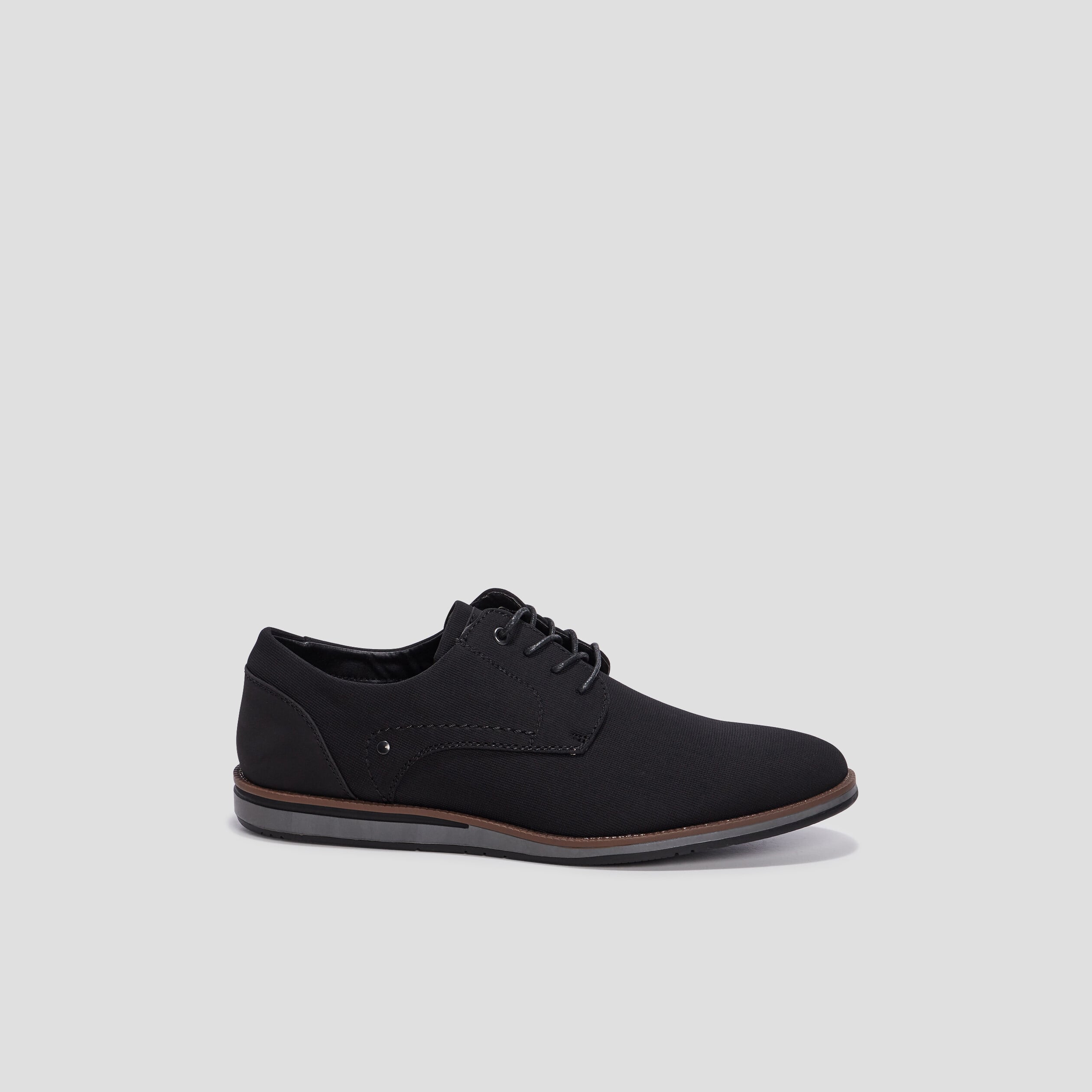 Derbies plates &agrave; lacets noir homme
