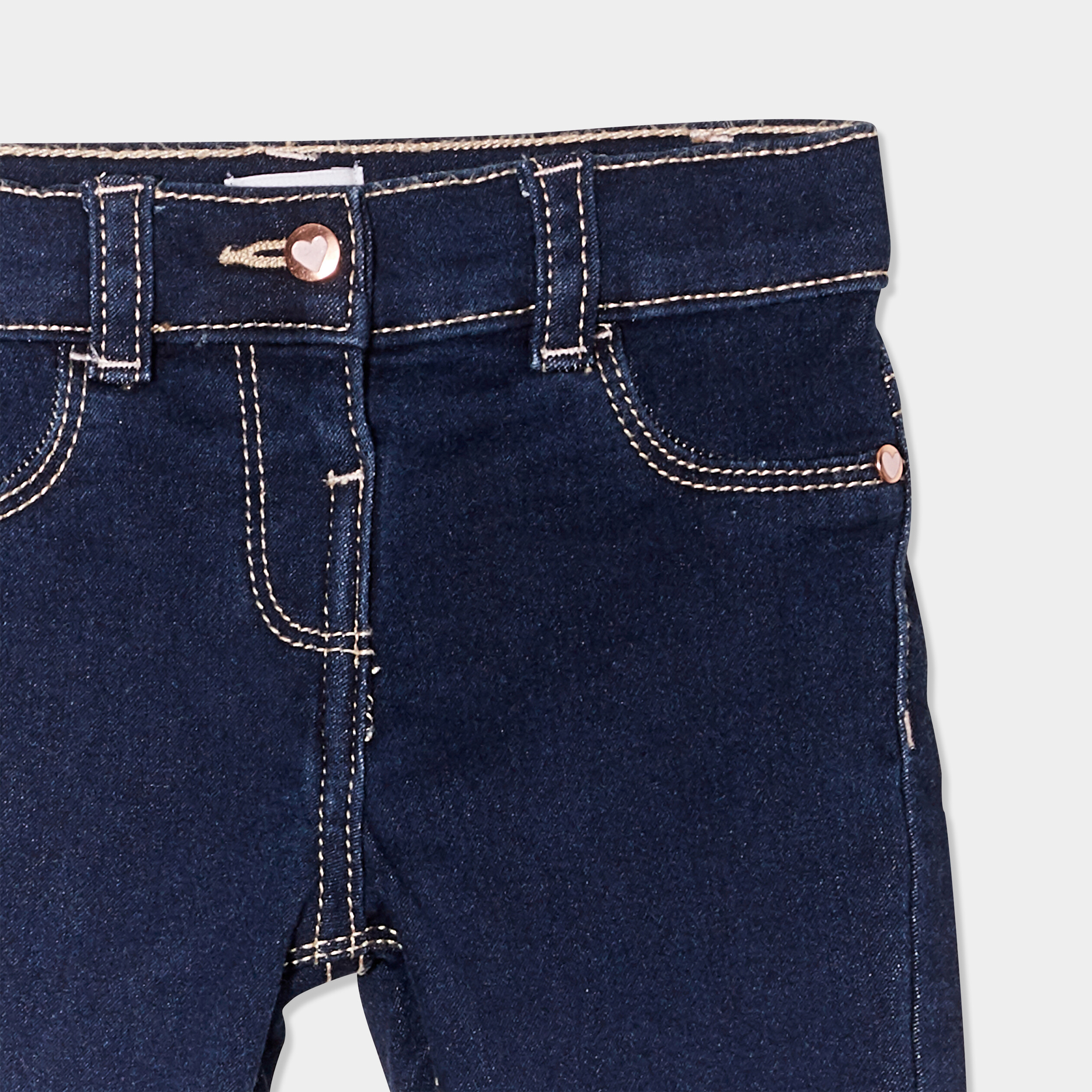 Jean slim ajusté 4 poches denim brut bébé fille