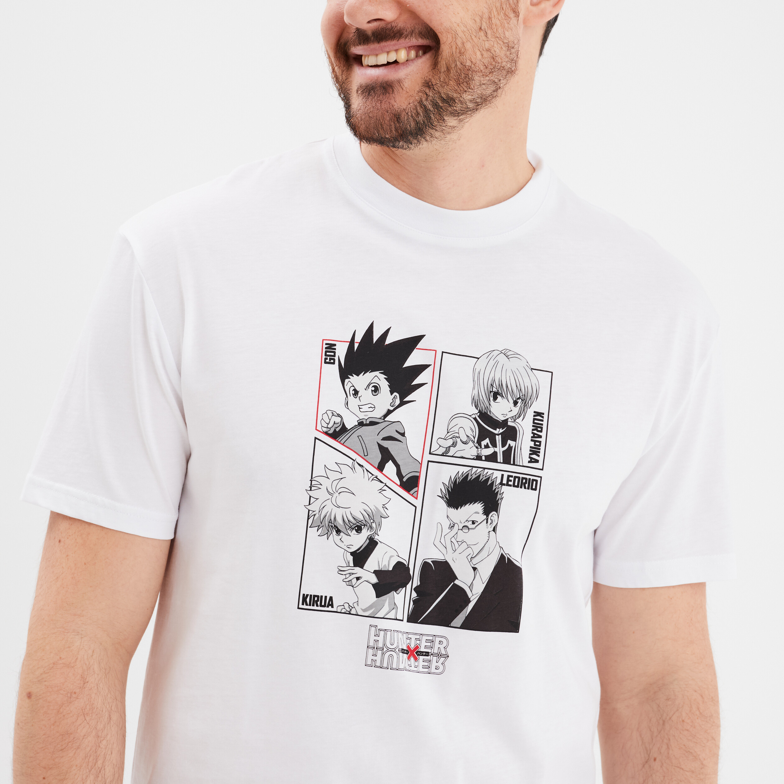 t shirt col rond hunter x hunter blanc homme T-shirt col rond Hunter X Hunter blanc homme
