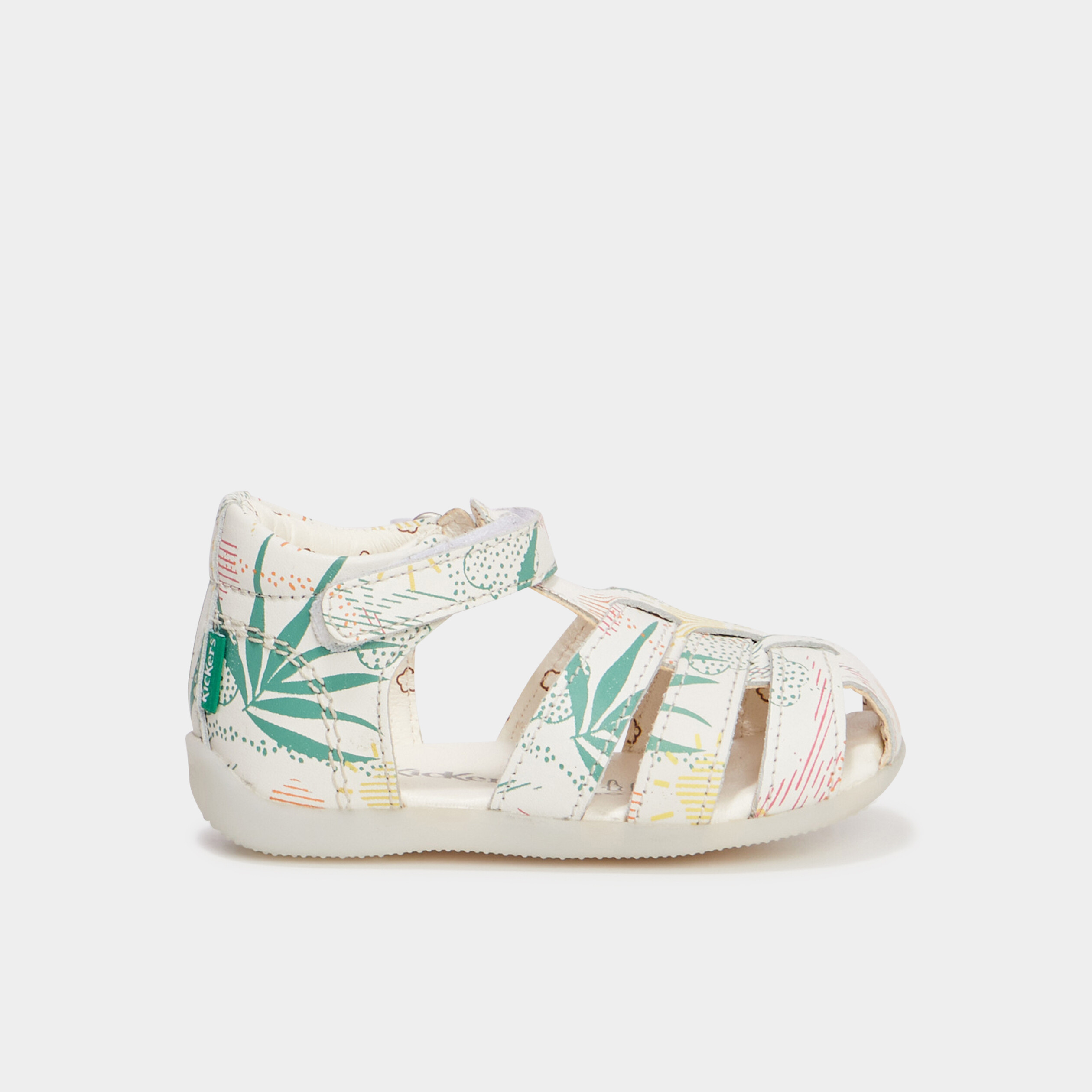 sandales en cuir kickers bigflo blanc bebef Sandales en cuir Kickers Bigflo blanc bébé fille