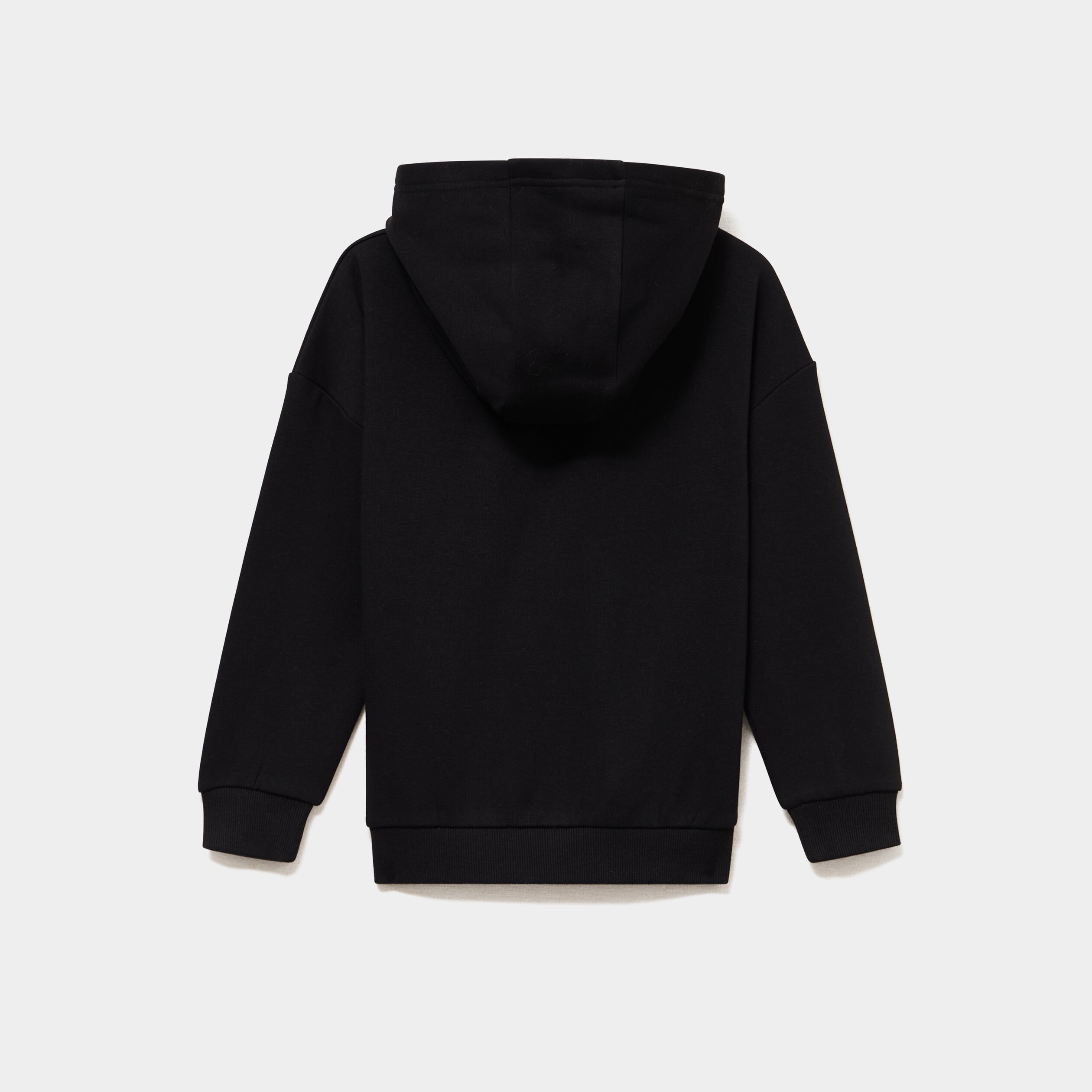 Sweat hoodie doubl&eacute; &agrave; capuche oversize noir gar&ccedil;on