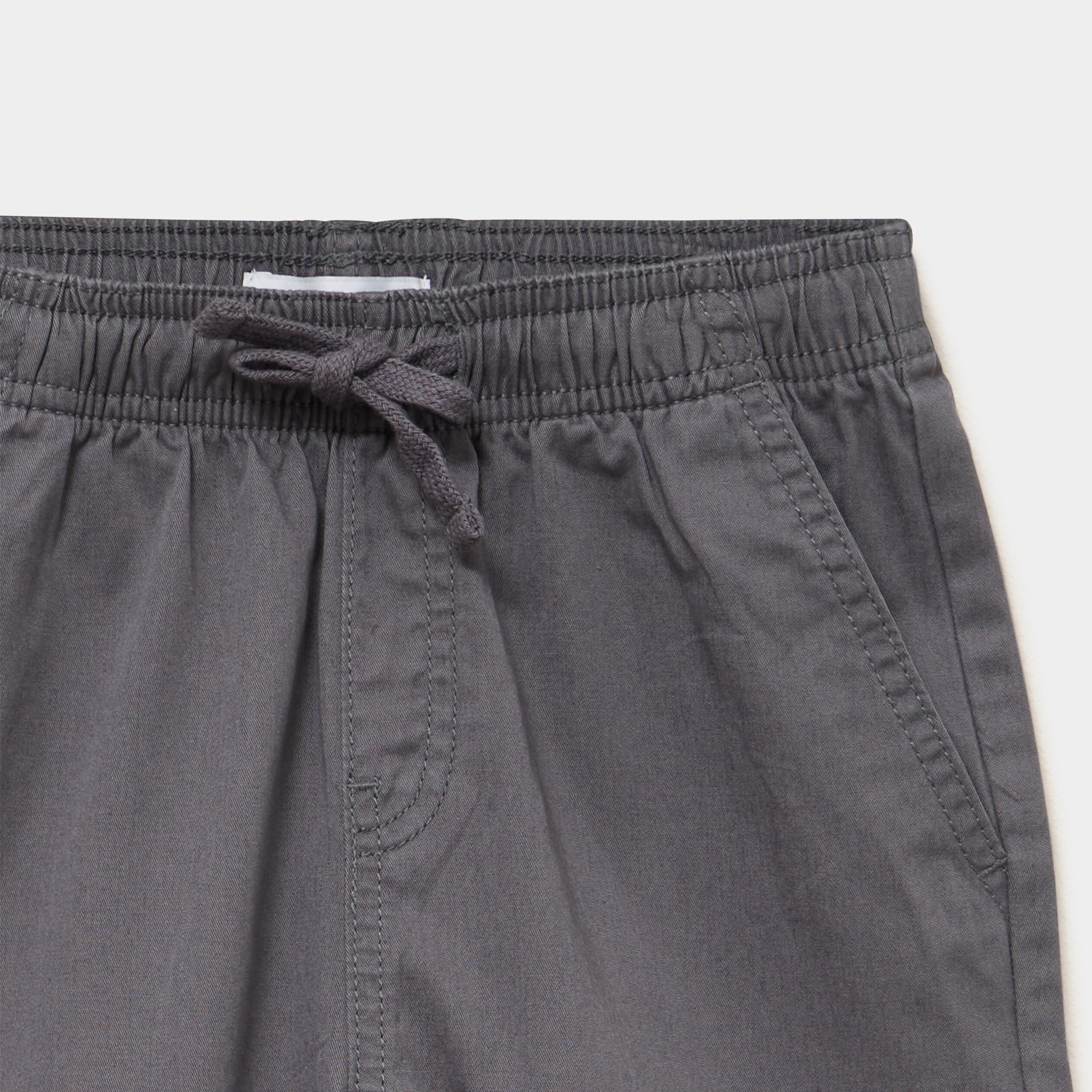 Bermuda short loose &eacute;lastiqu&eacute; coton gris fonc&eacute; gar&ccedil;on
