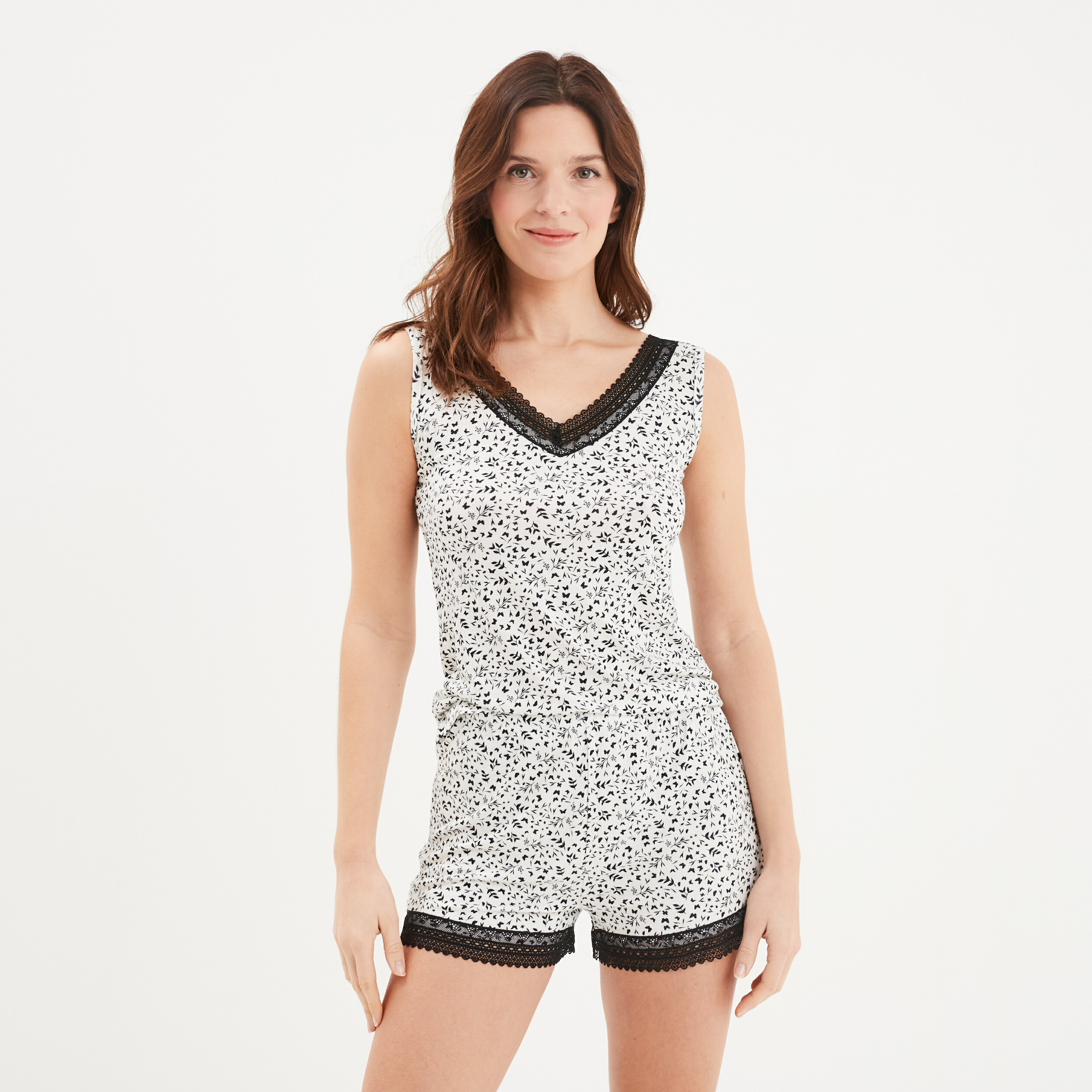 haut de pyjama debardeur ecru femme Haut de pyjama débardeur ecru femme