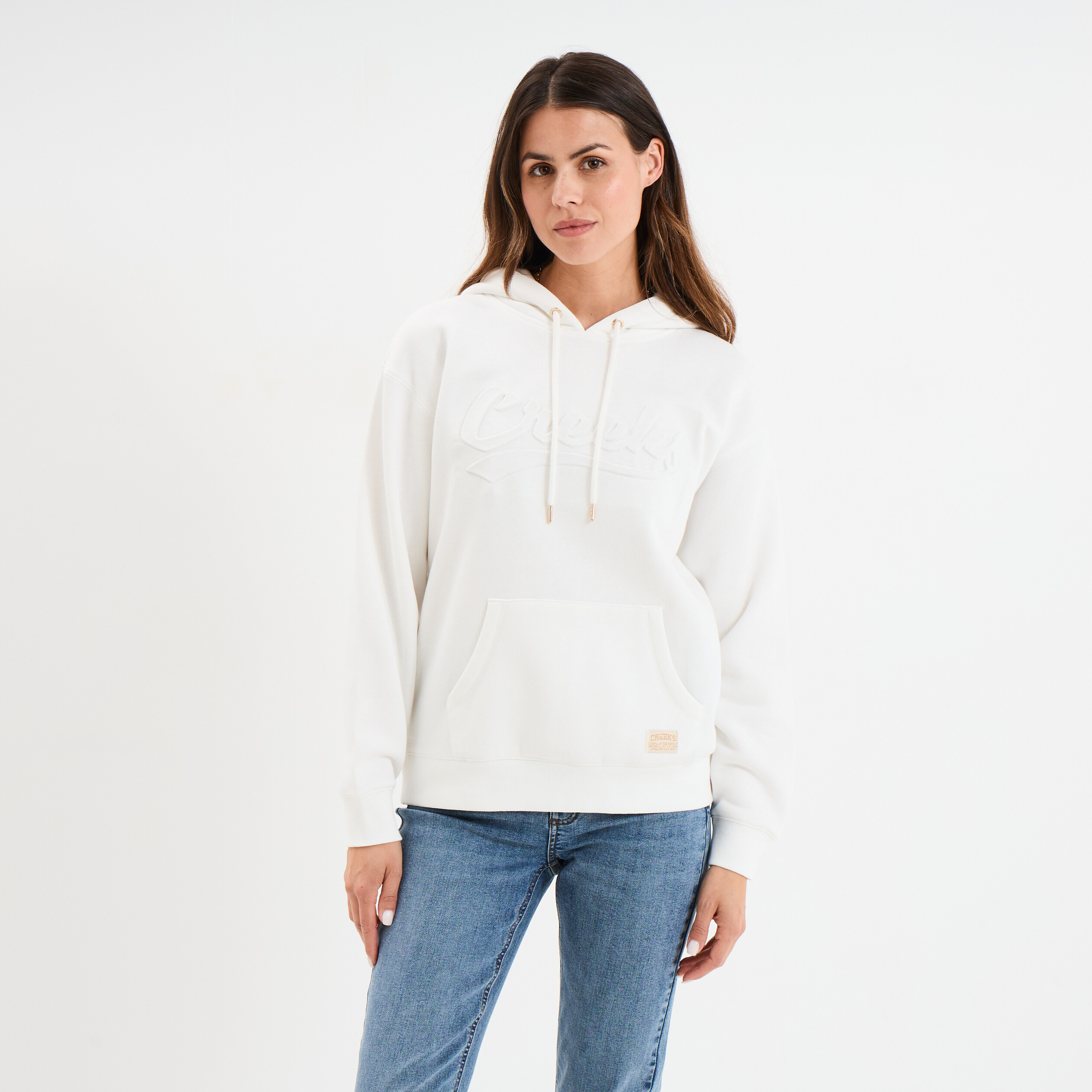 sweat a capuche hoodie creeks original blanc femme Sweat à capuche hoodie Creeks Original blanc femme