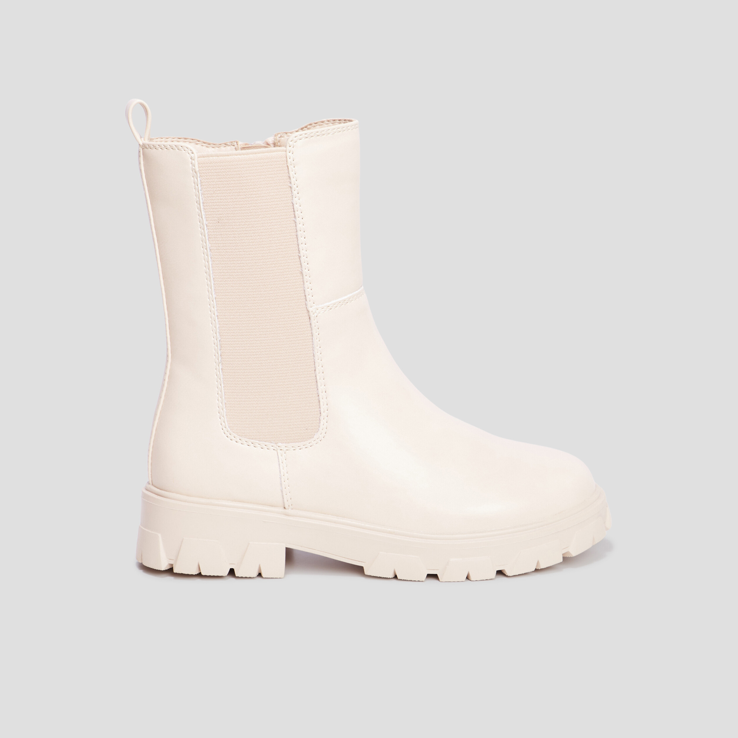 bottines zippees semelle crantee rose clair fille Bottines zippées semelle crantée rose clair fille