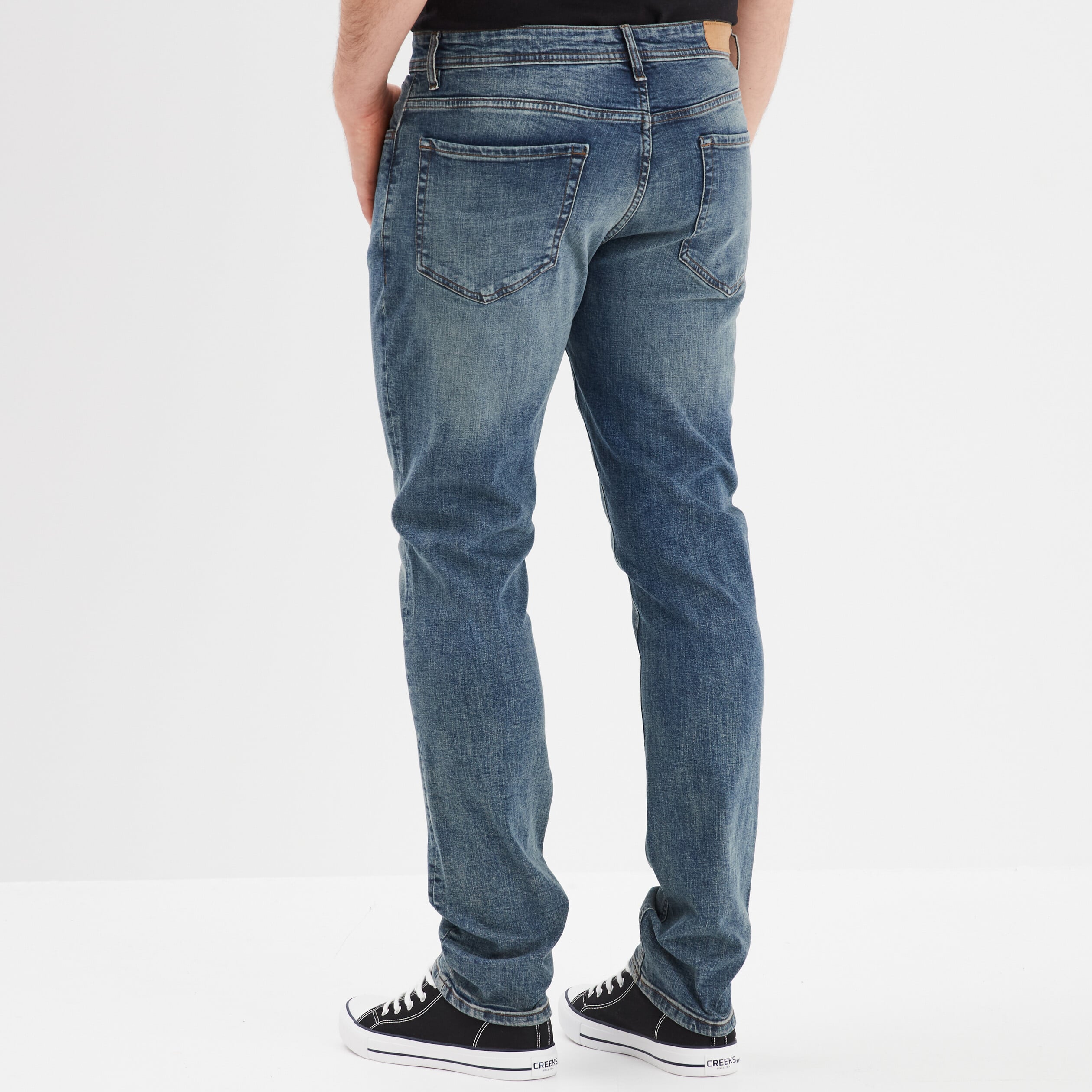 Jeans straight 5 poches Liberto denim dirty homme