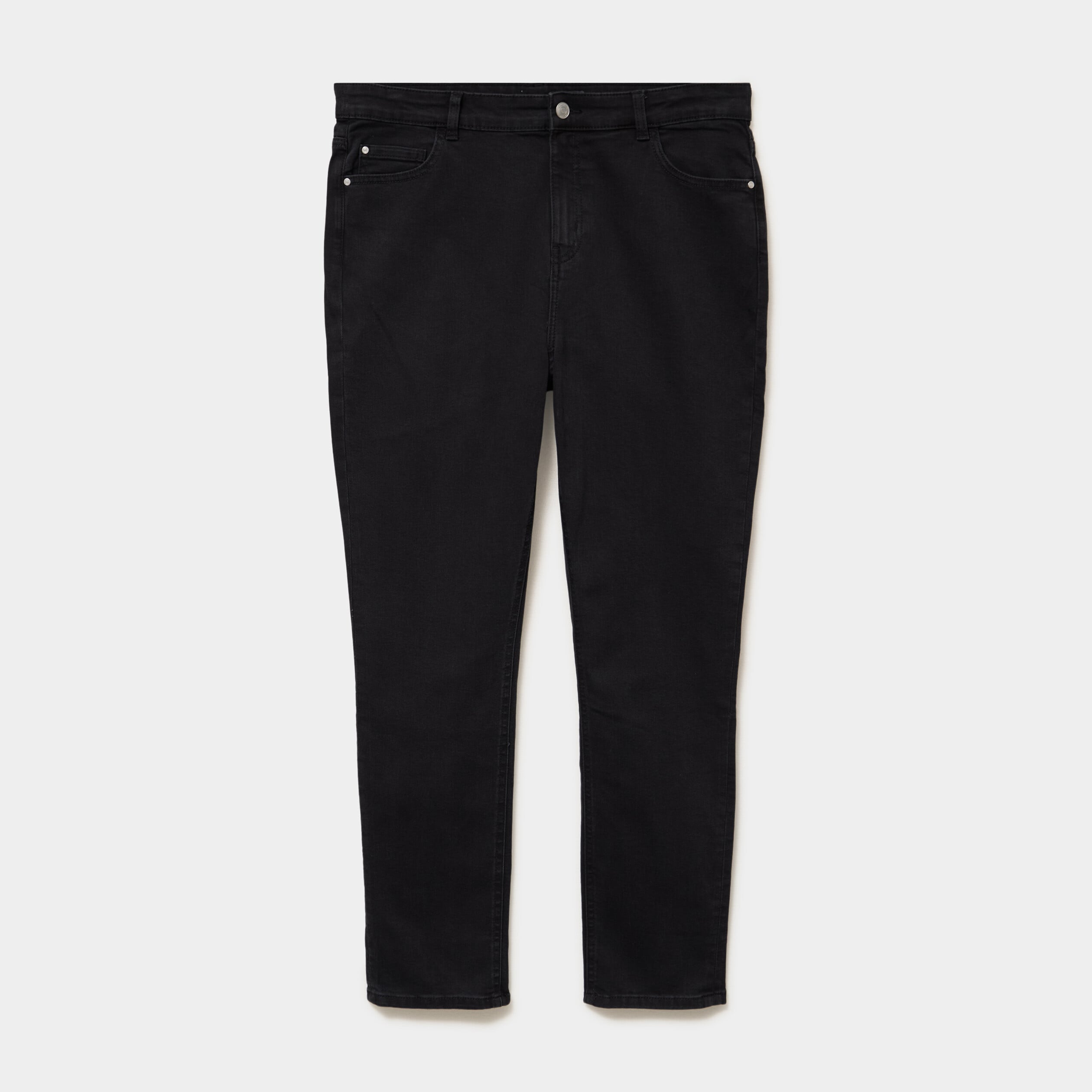 Jeans slim taille haute 5 poches denim noir femme grande taille