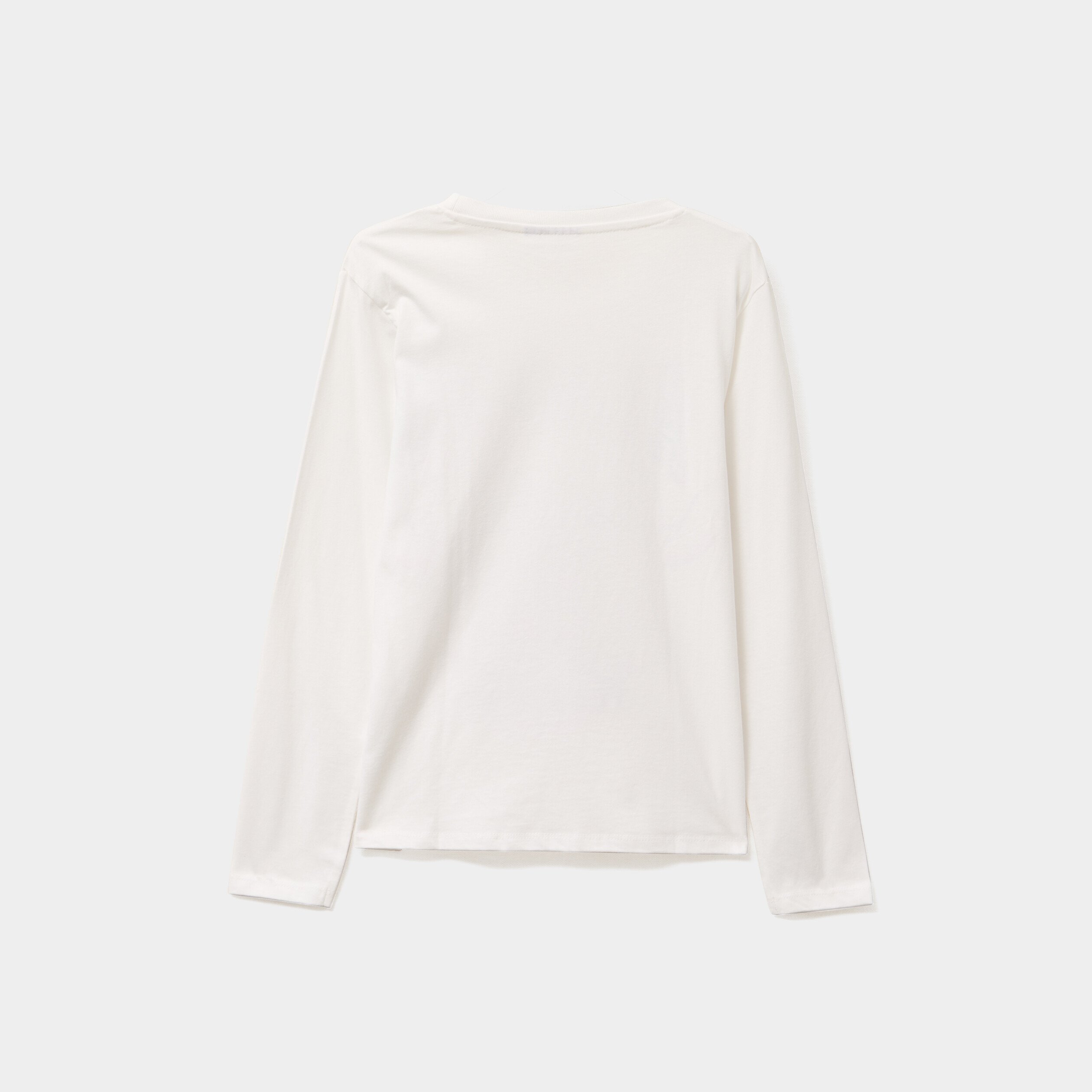 t shirt manches longues coton stitch ivoire fille T-shirt manches longues coton Stitch ivoire fille