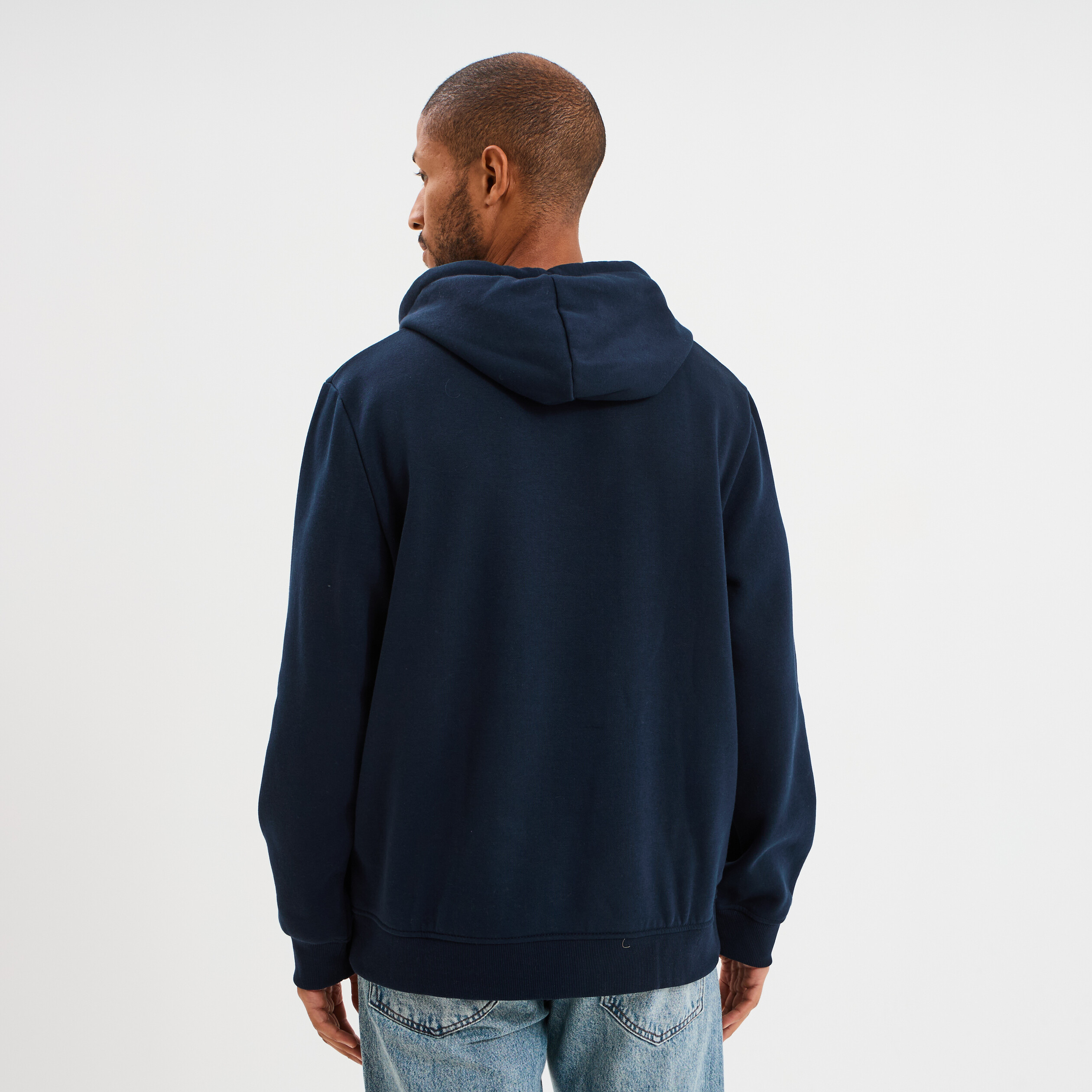 Sweat hoodie molleton 1 poche bleu marine homme