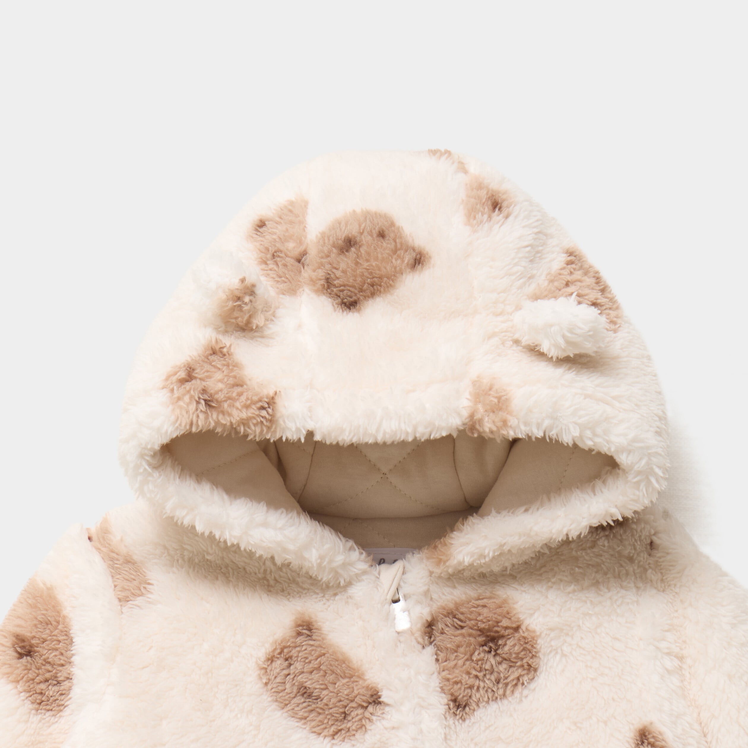 Combinaison pilote effet fausse fourrure creme b&eacute;b&eacute;