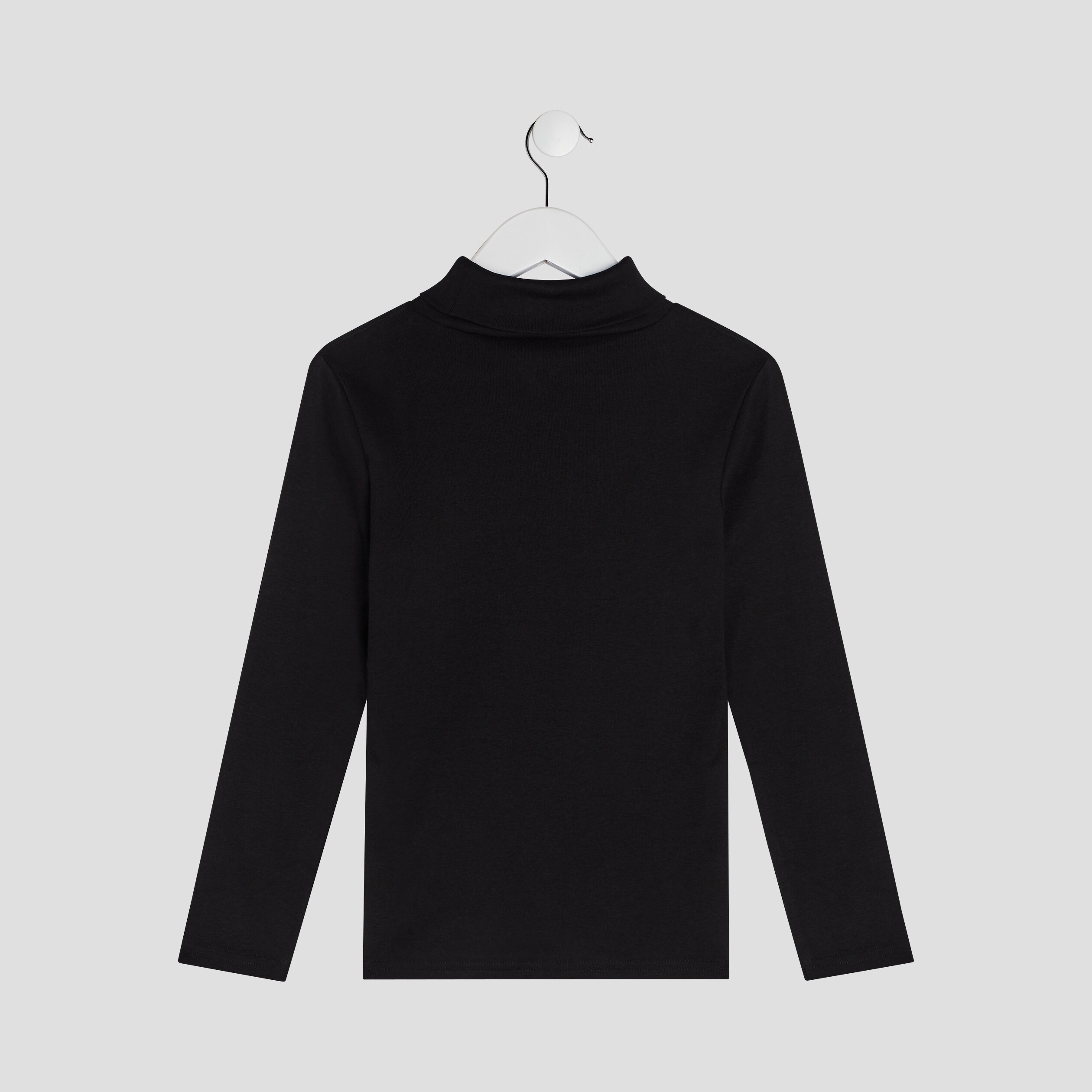T-shirt col roulé manches longues noir garçon