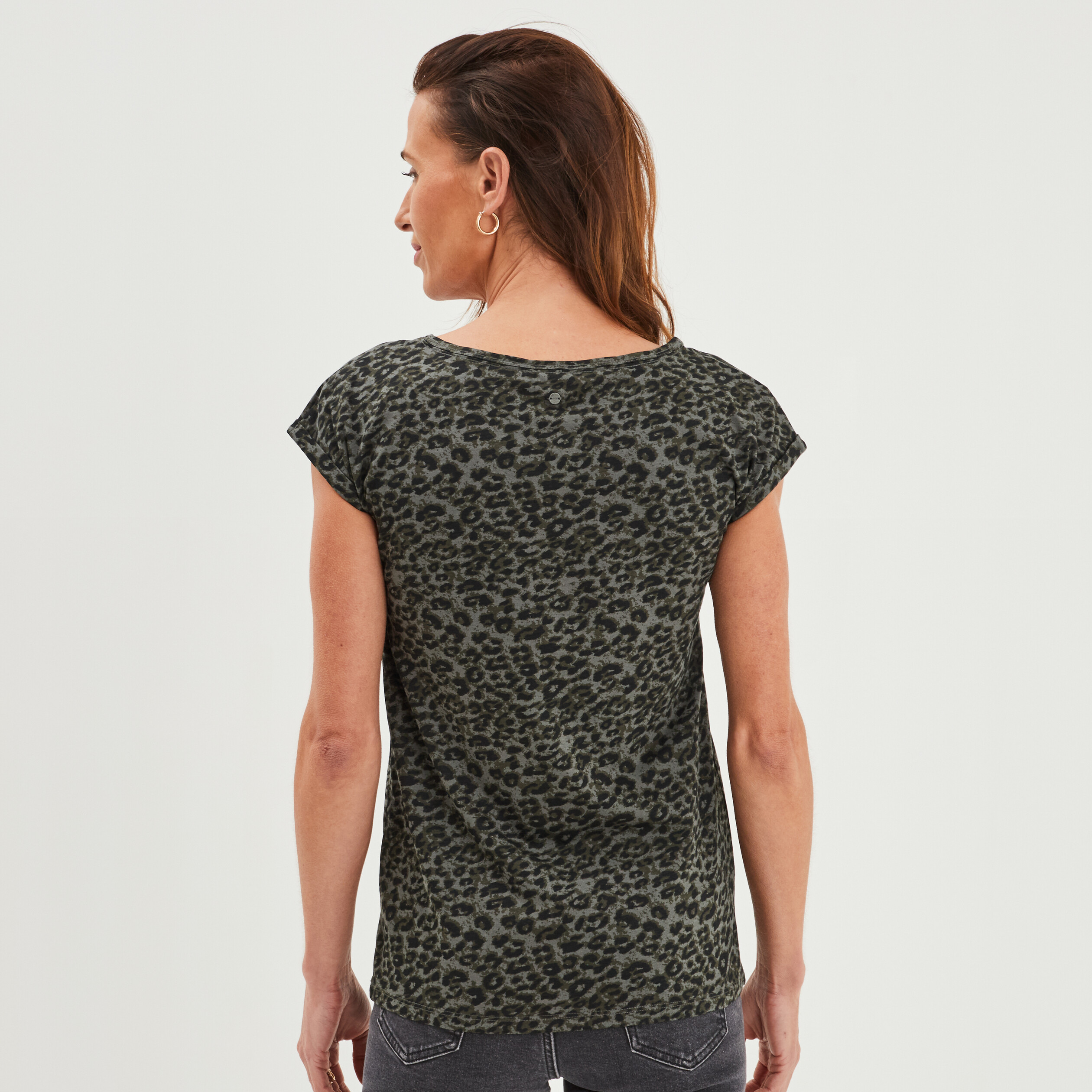 t shirt col en v manches courtes liberto vert kaki femme T-shirt col en V manches courtes Liberto vert kaki femme