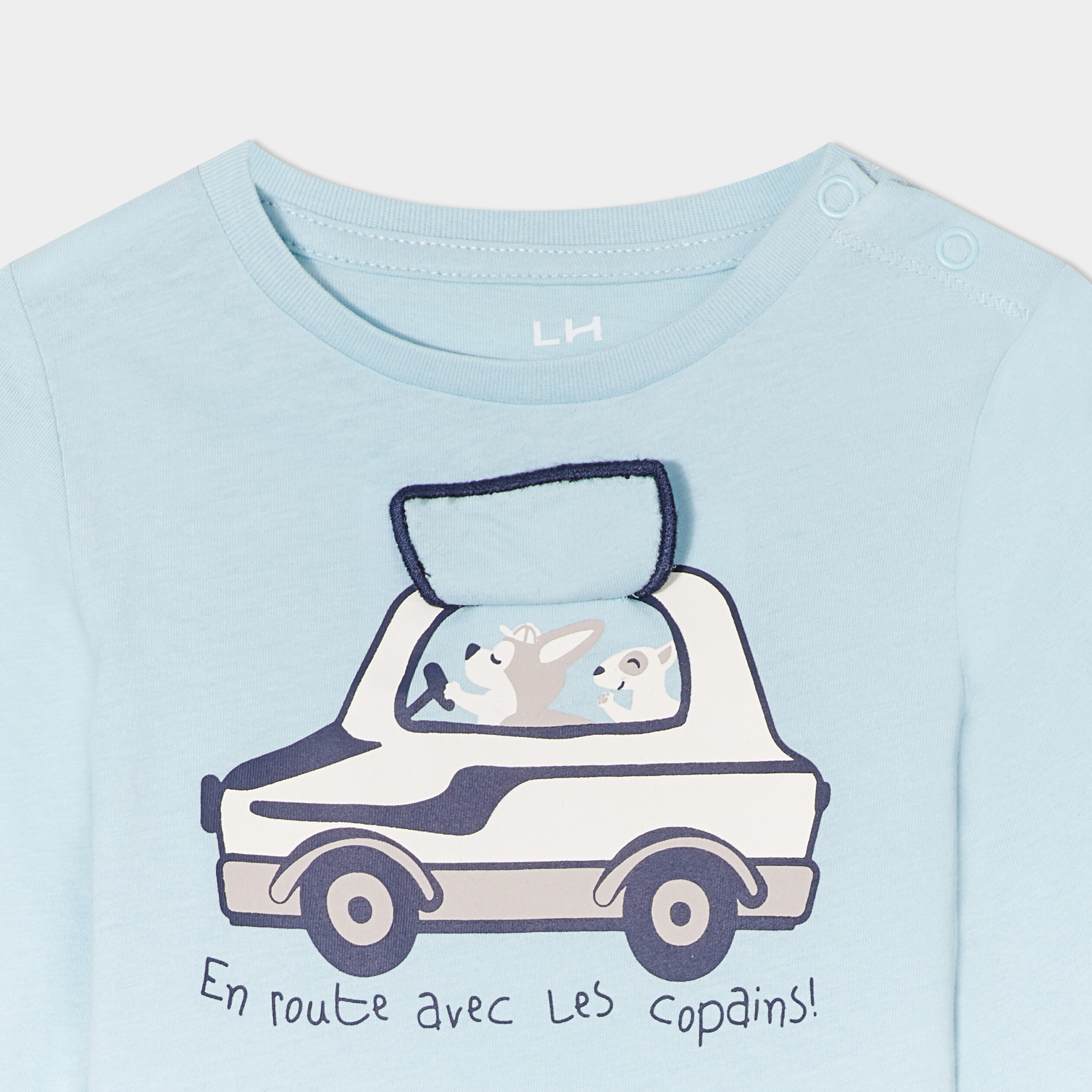 t shirt manches longues coton bleu ciel bebeg T-shirt manches longues coton bleu ciel bébé garçon