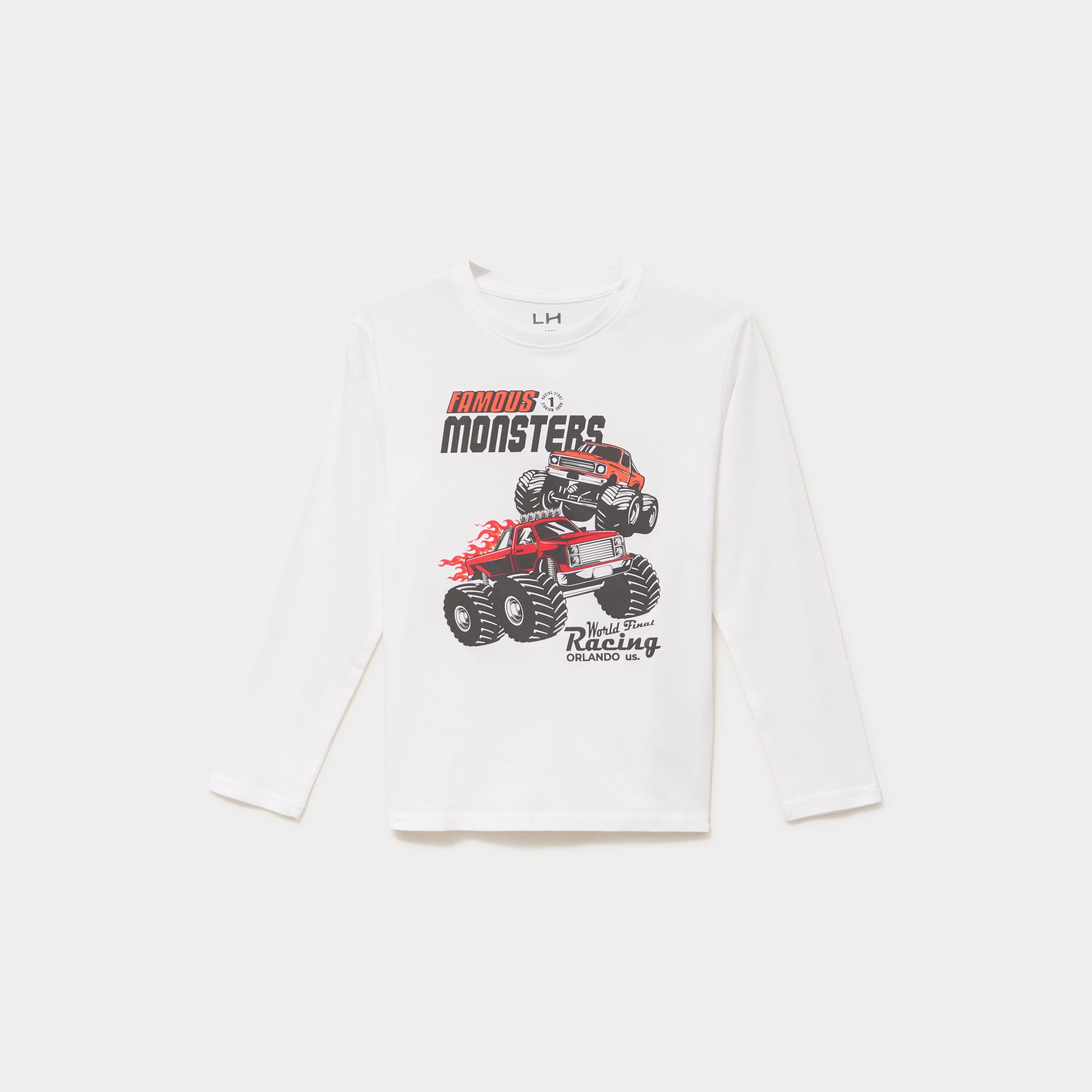 T-shirt manches longues coton blanc gar&ccedil;on