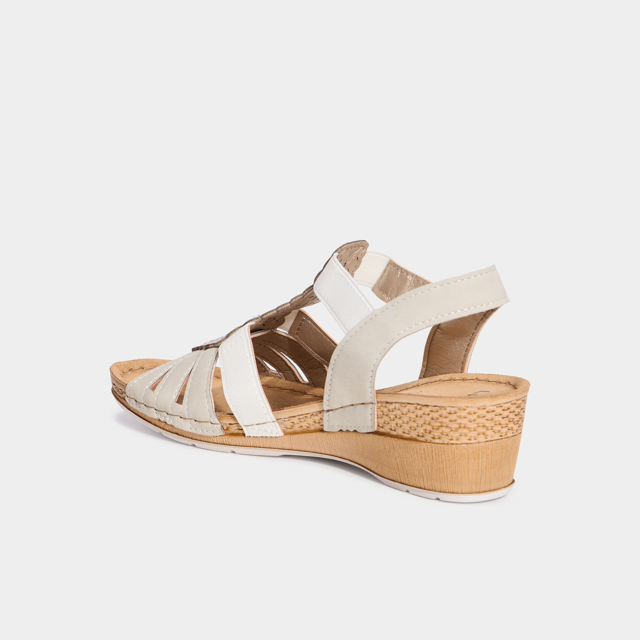 sandales compensees pied large blanc femme Sandales compensées pied large blanc femme