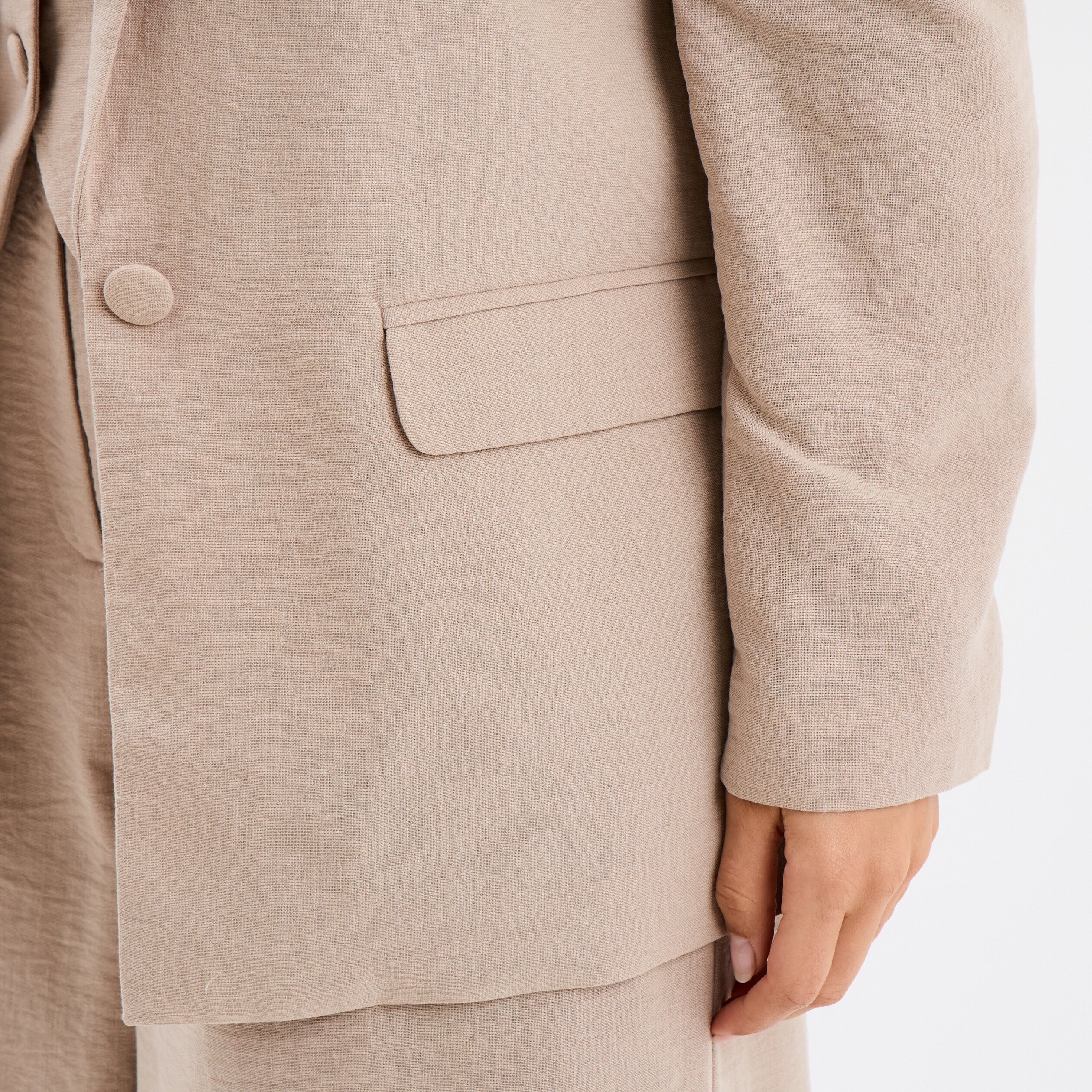 veste blazer droite beige femme Veste blazer droite beige femme