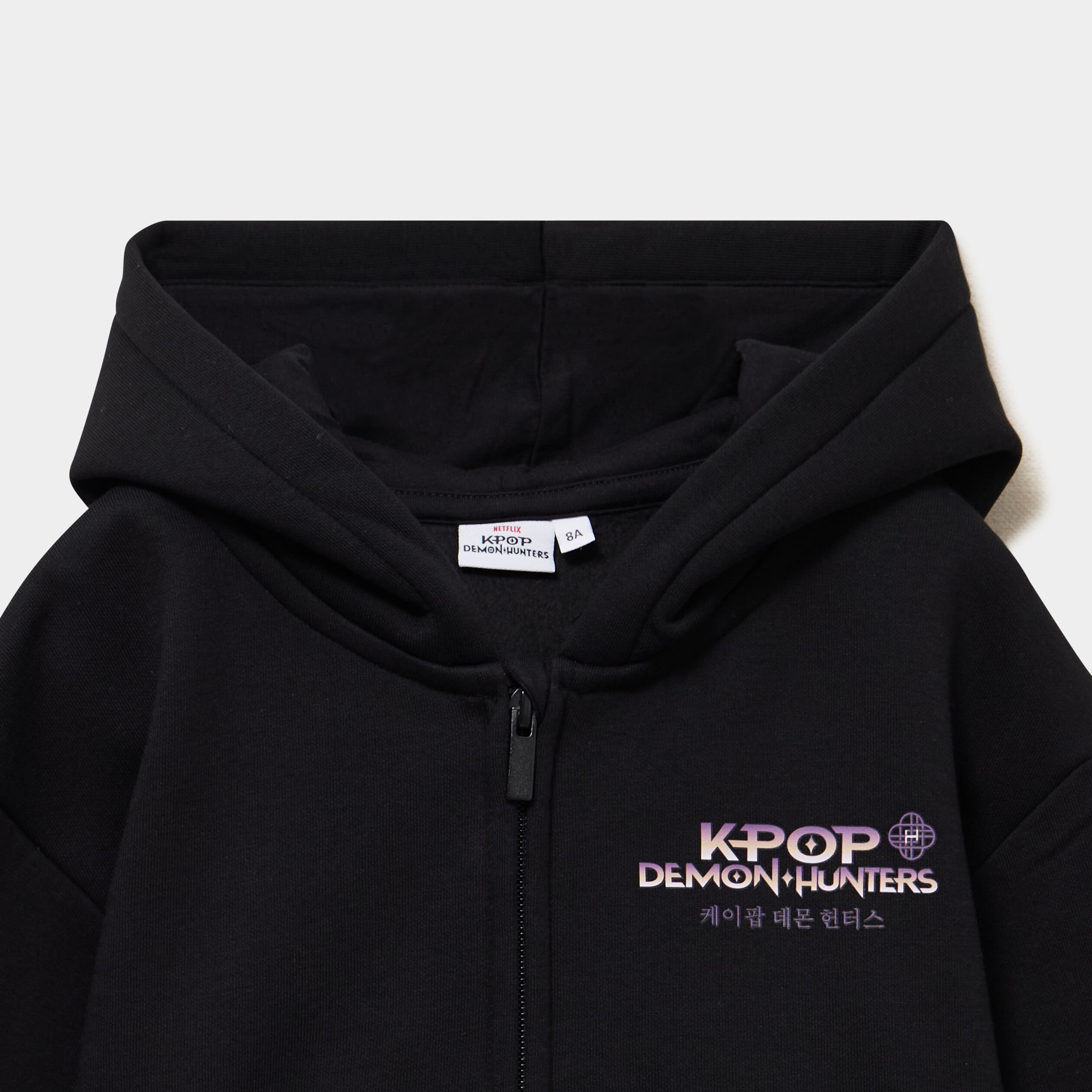 Sweat zipp&eacute; &agrave; capuche Kpop Demon Hunters noir fille