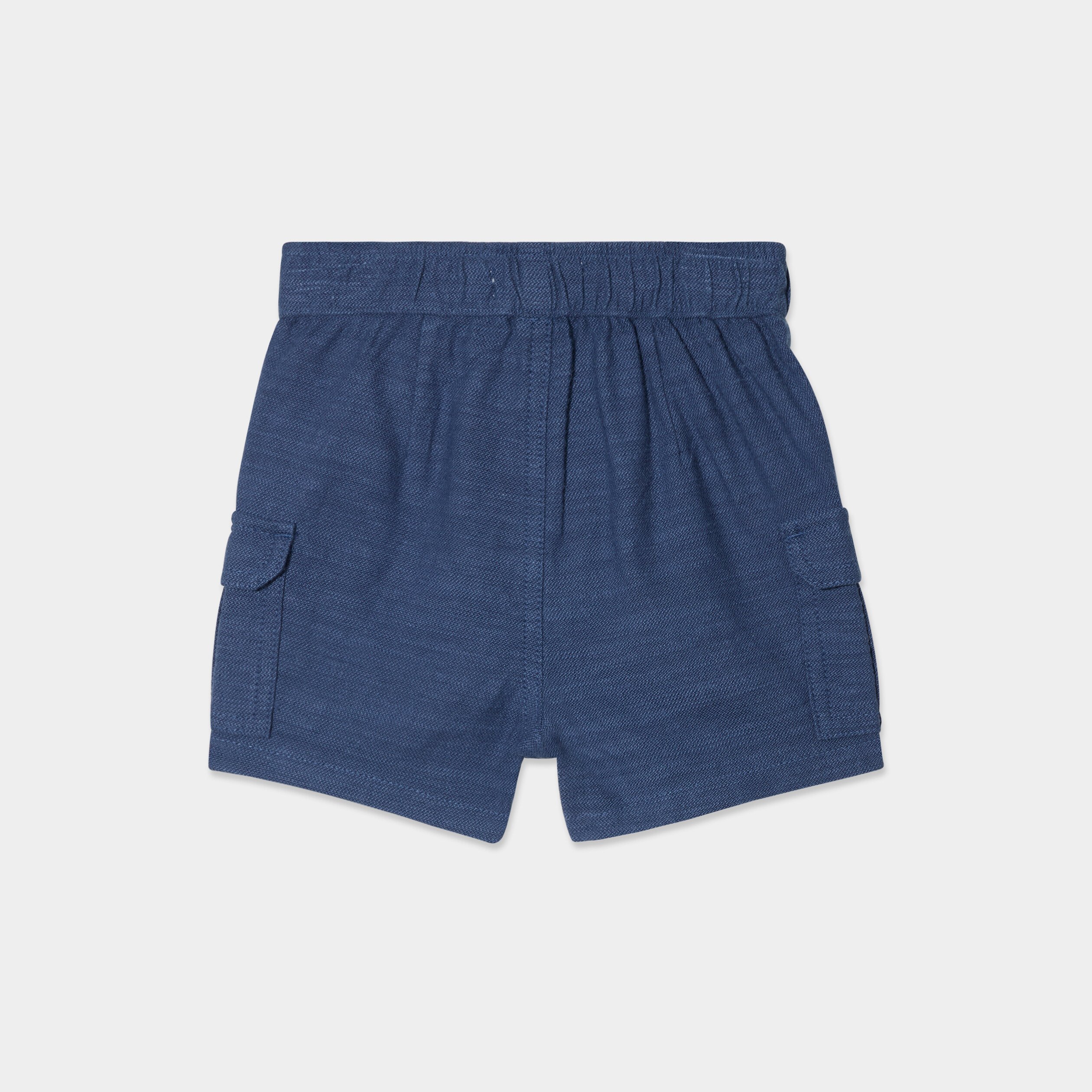 short poches battle coton bleu marine bebeg Short poches battle coton bleu marine bébé garçon