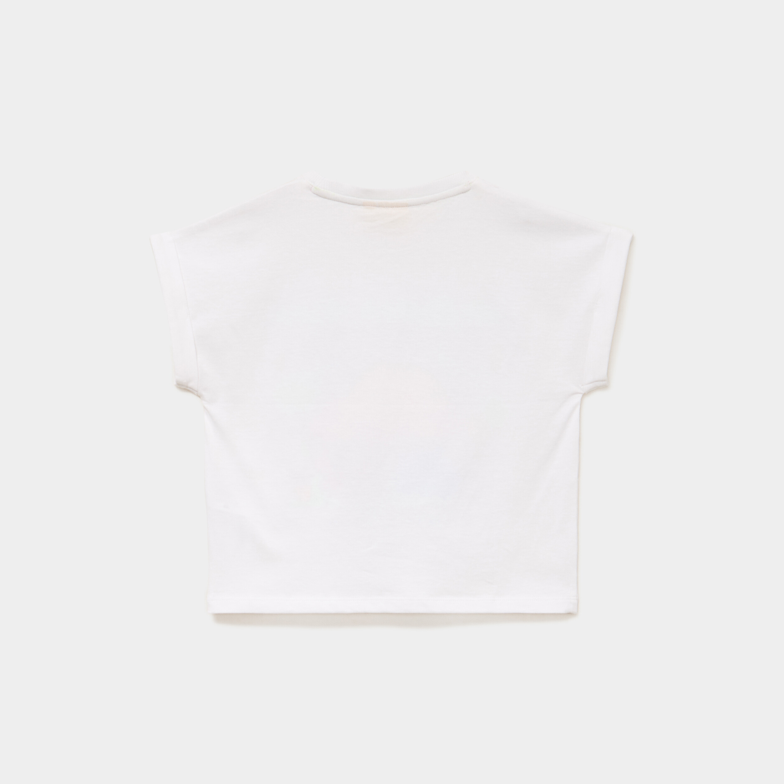 T-shirt manches courtes coton Stitch blanc fille