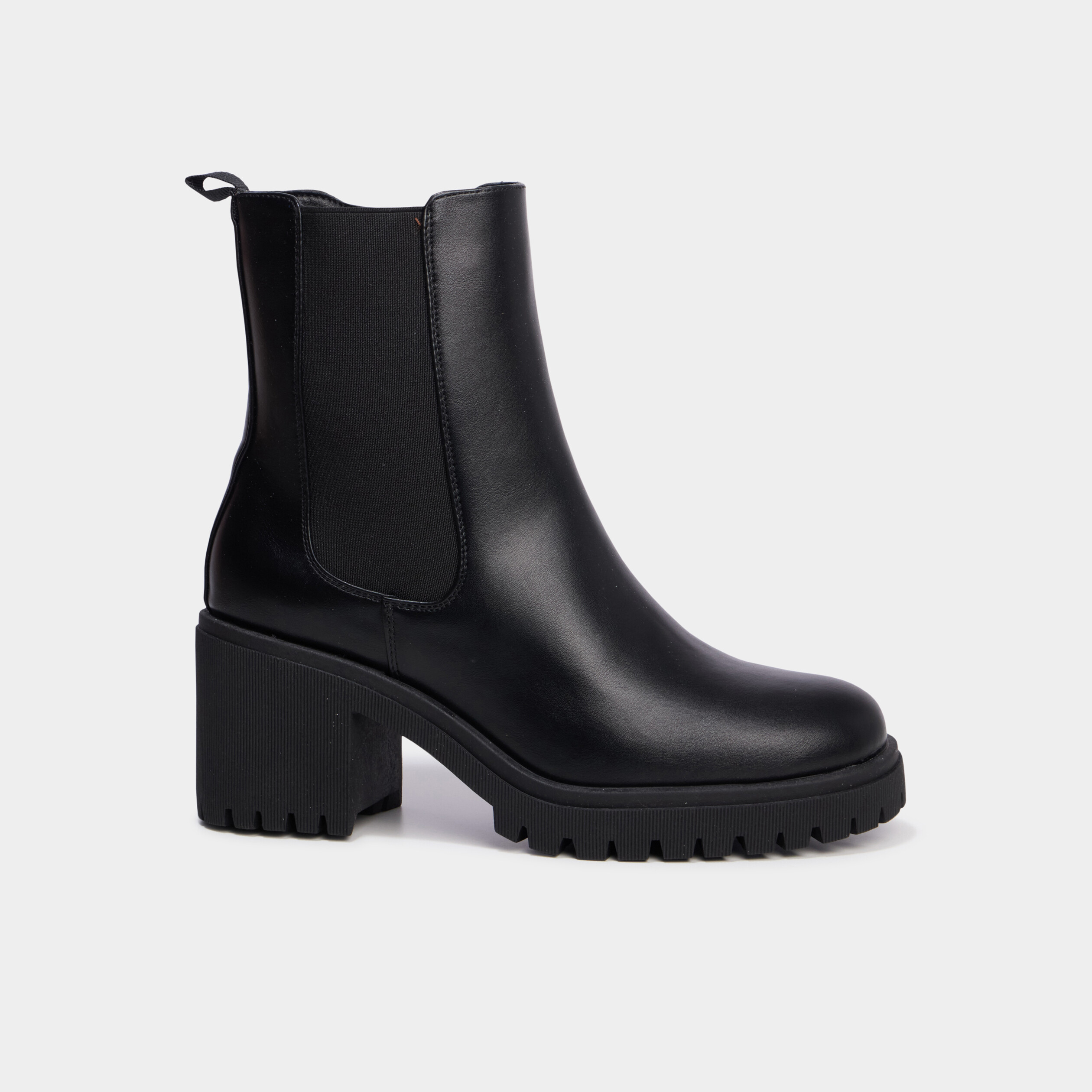 Boots chelsea &agrave; talons noir femme