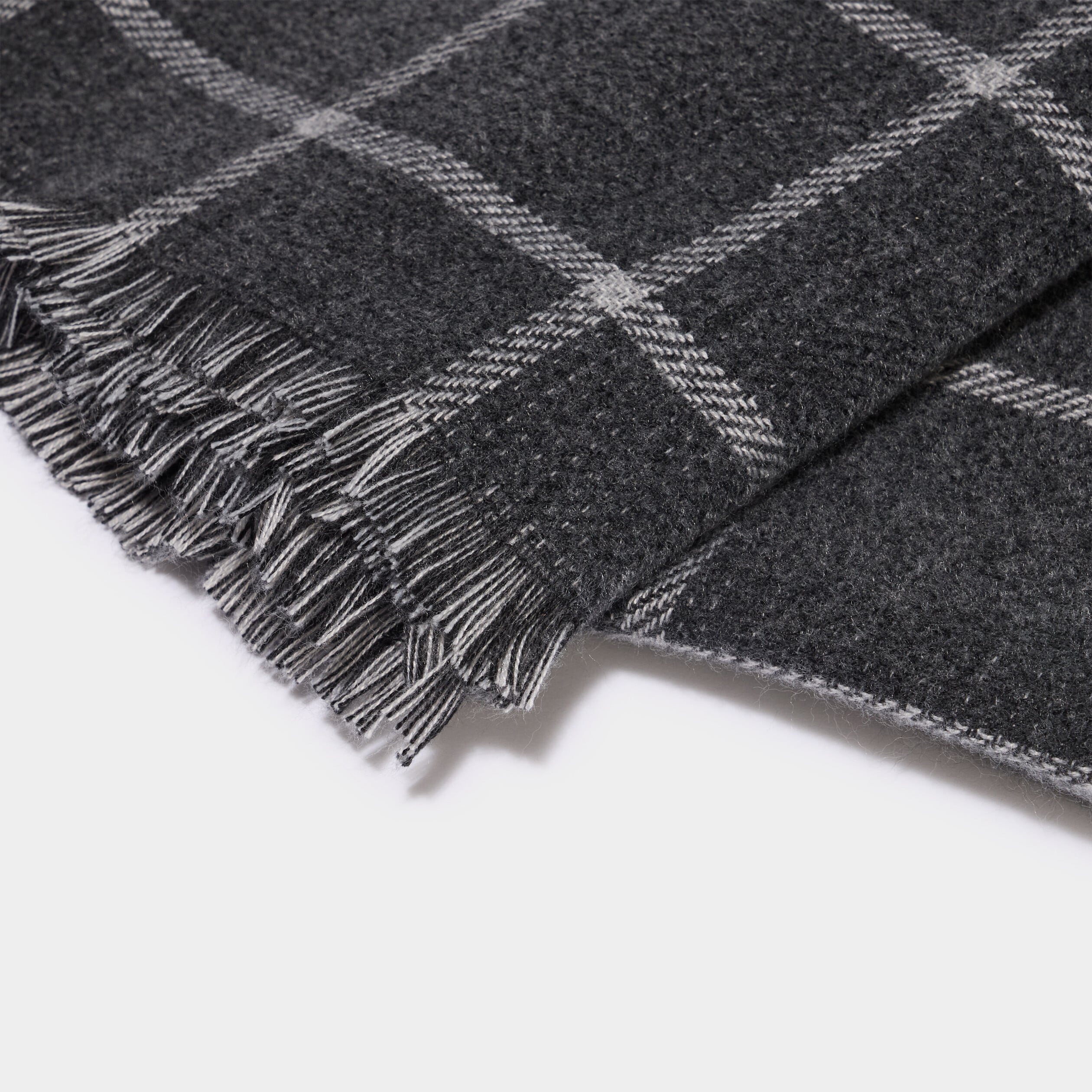 &Eacute;charpe &agrave; franges fines gris fonc&eacute; homme