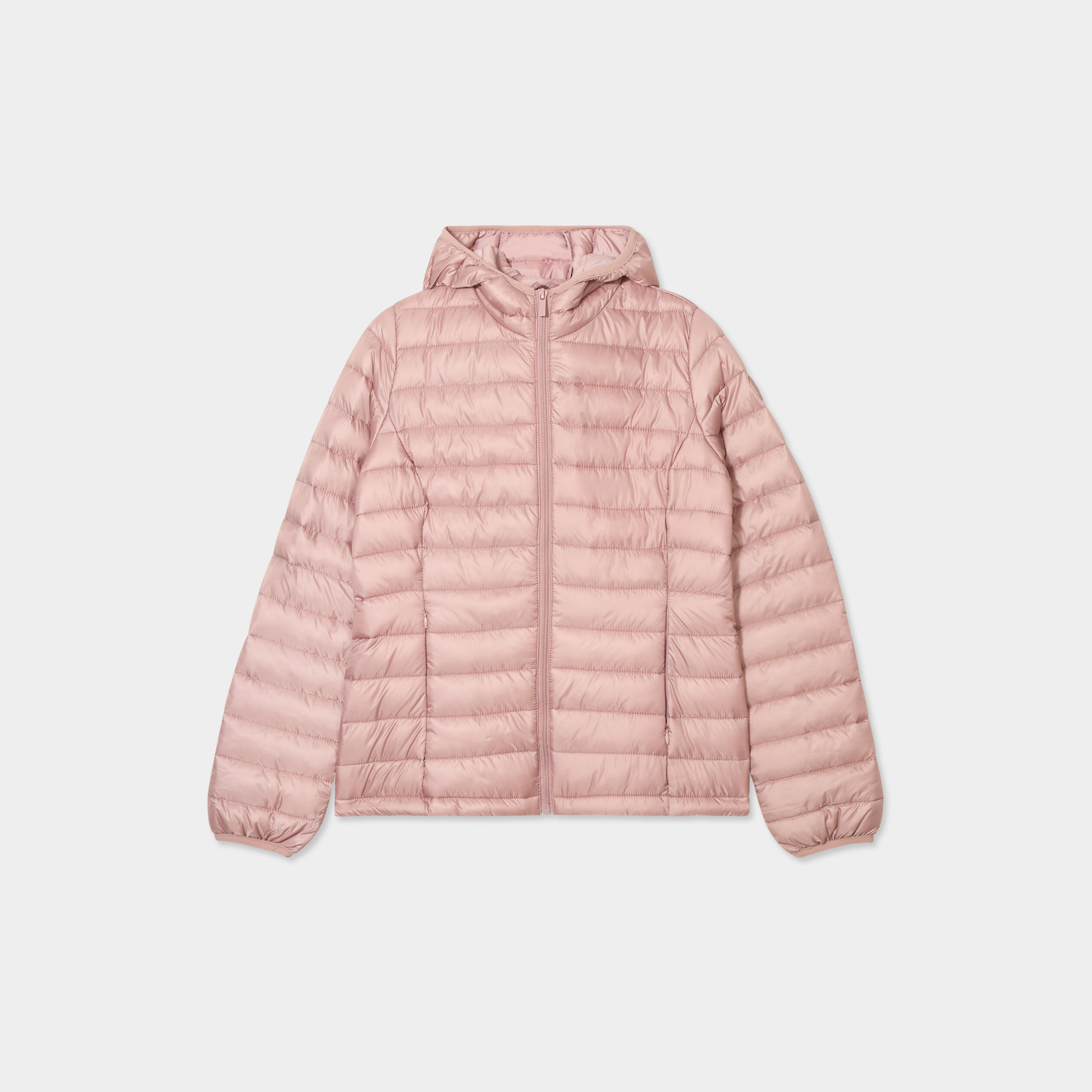 Doudoune l&eacute;g&egrave;re d&eacute;perlante &agrave; capuche vieux rose femme
