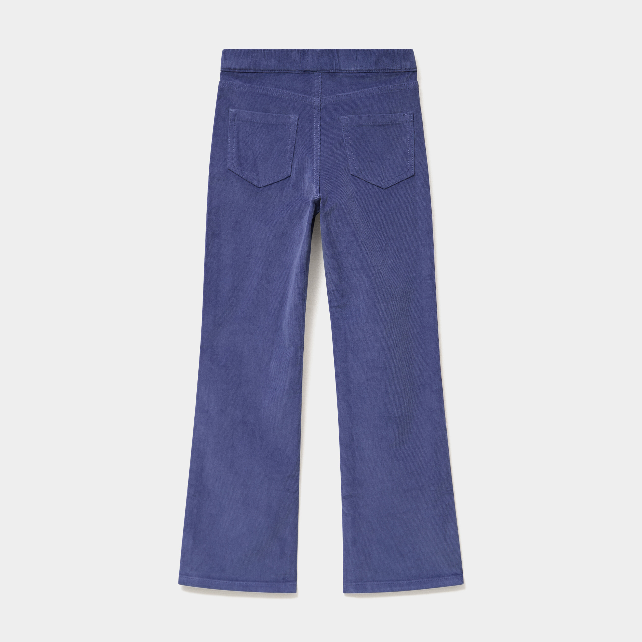 Tregging flare stretch effet velours bleu gris fille
