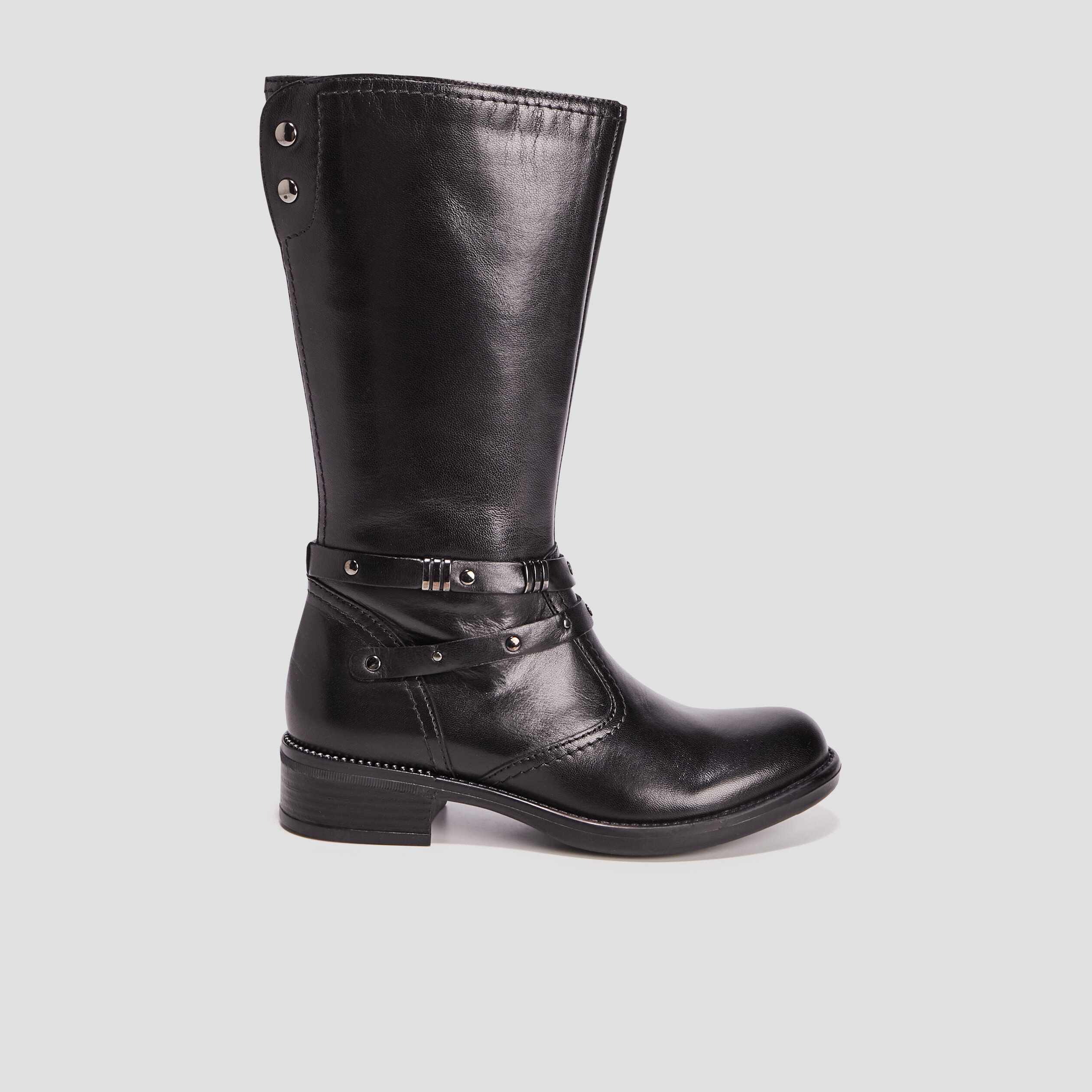 bottes zippees en cuir noir fille Bottes zippées en cuir noir fille