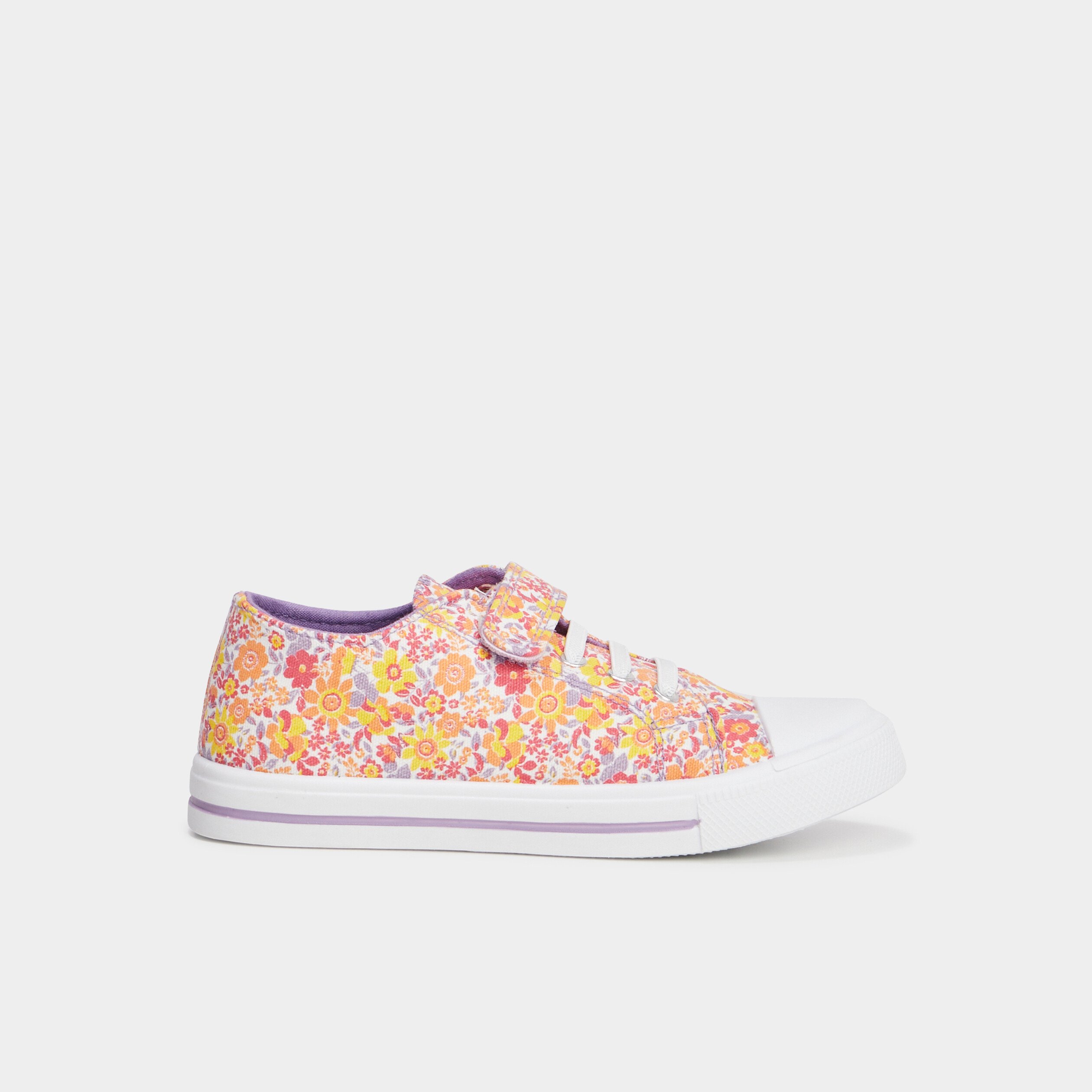 tennis basses a scratchs en toile multicolore fille Tennis basses à scratchs en toile multicolore fille