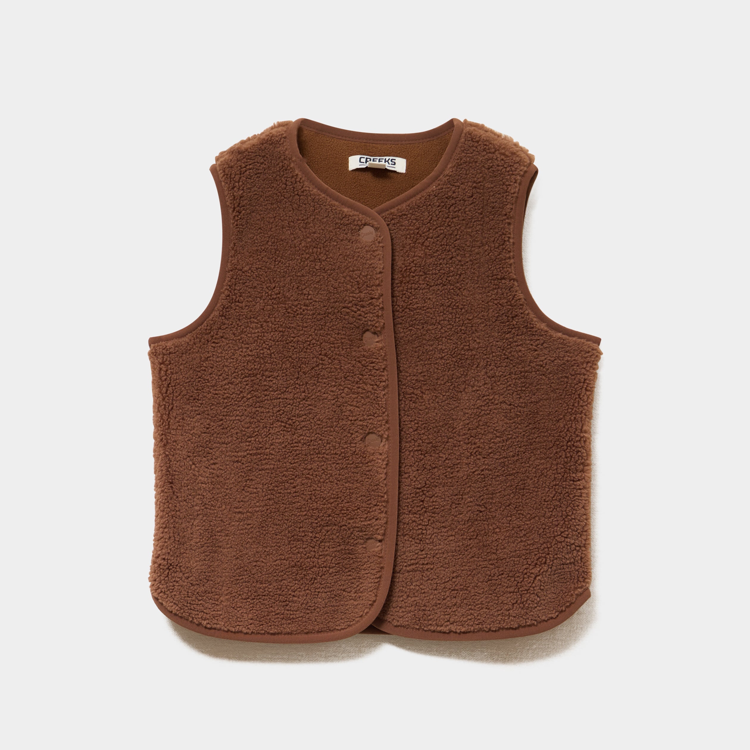 Gilet effet polaire sans manches camel fille