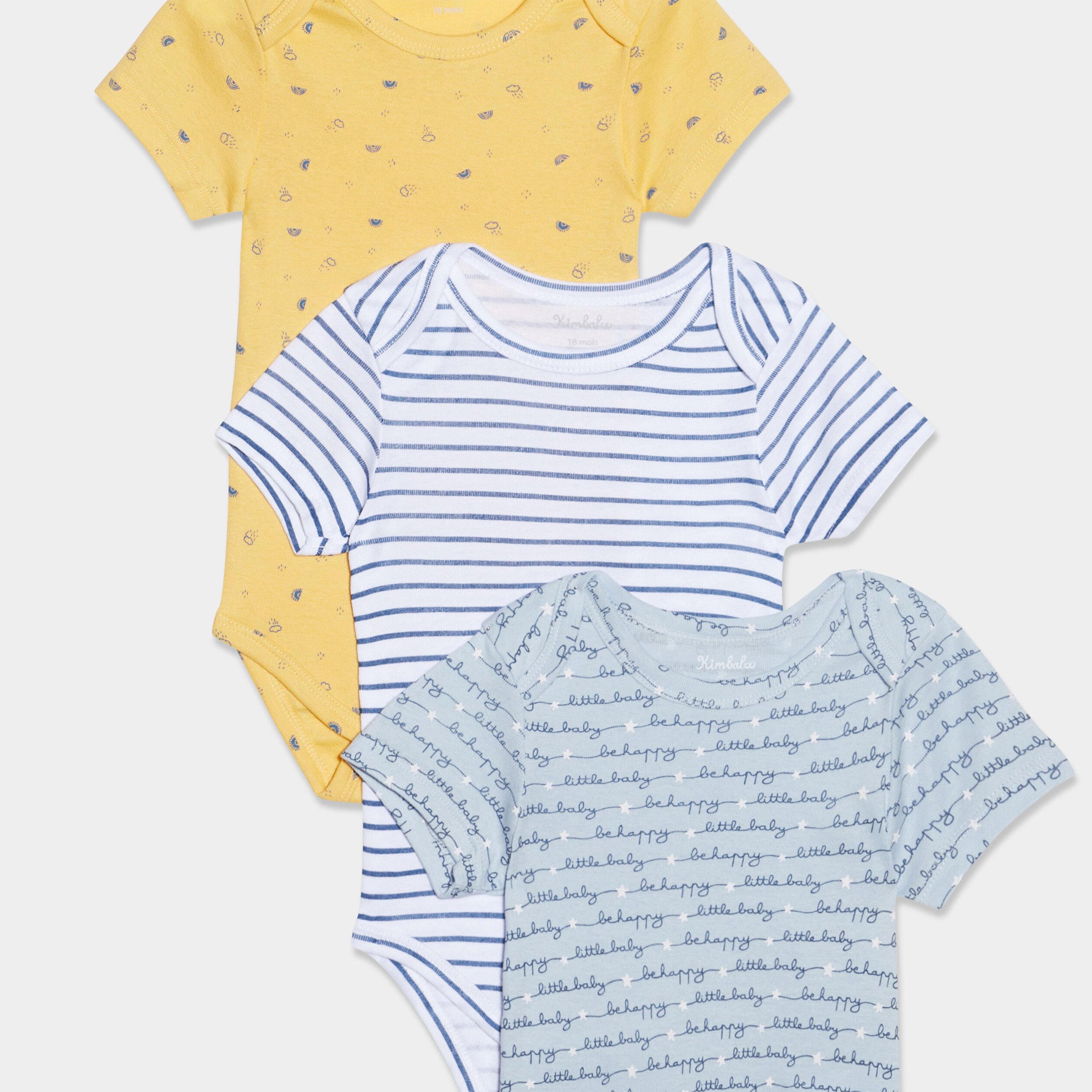 lot 3 bodies us coton bleu ciel bebeg Lot 3 bodies US coton bleu ciel bébé garçon