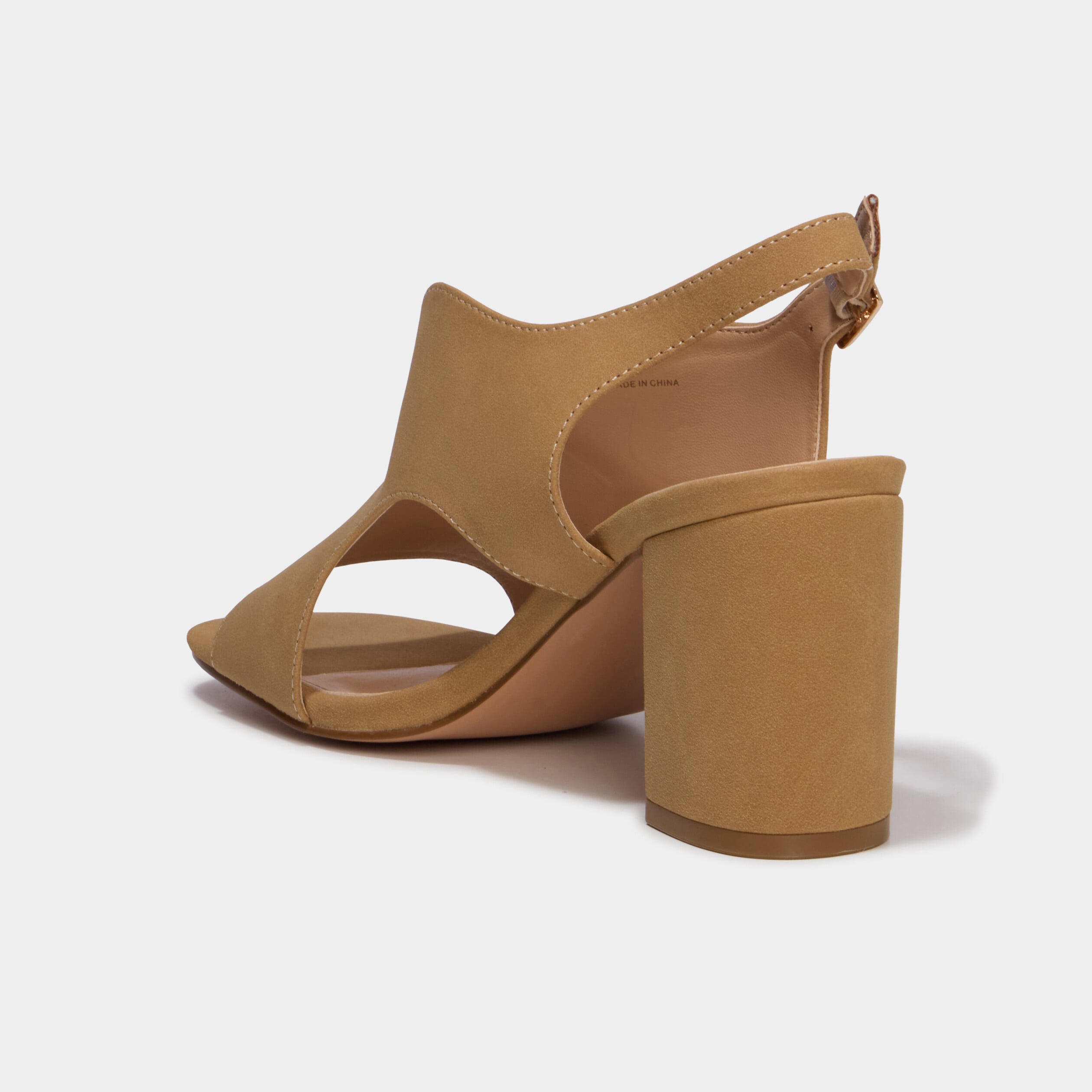 Sandales su&eacute;dine &agrave; talons sable femme