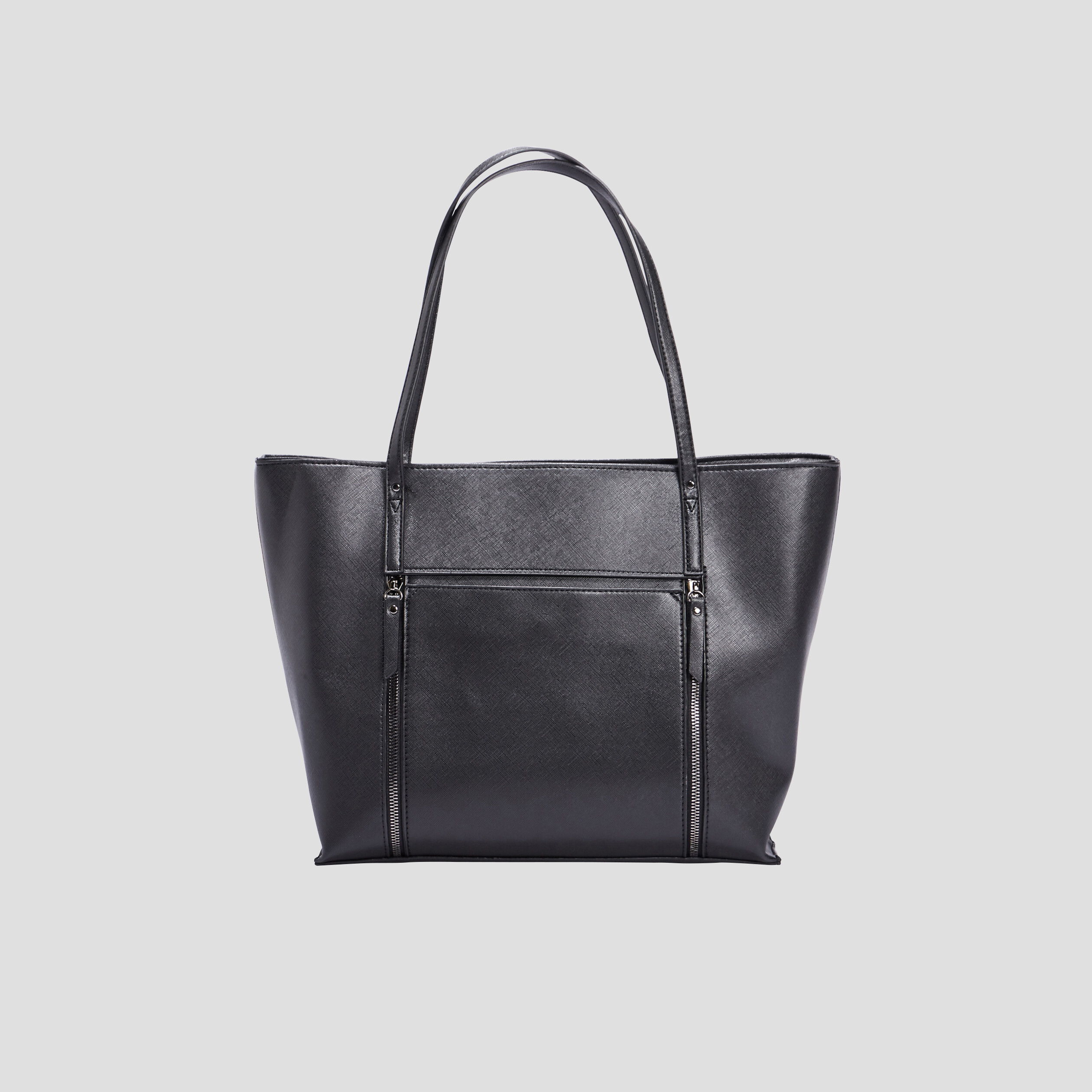 Sac cabas trap&egrave;ze noir femme