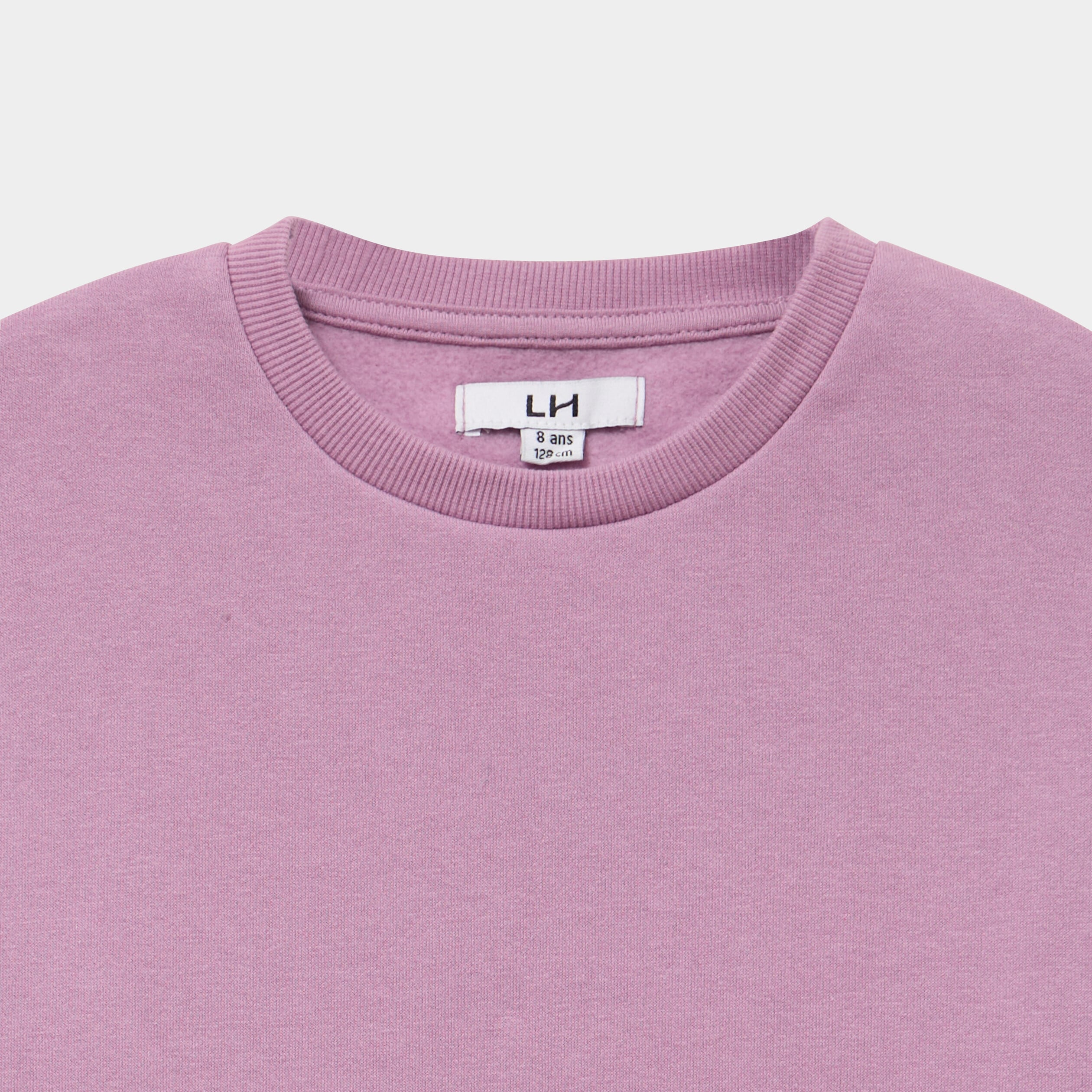 Sweat col rond manches longues mauve fille